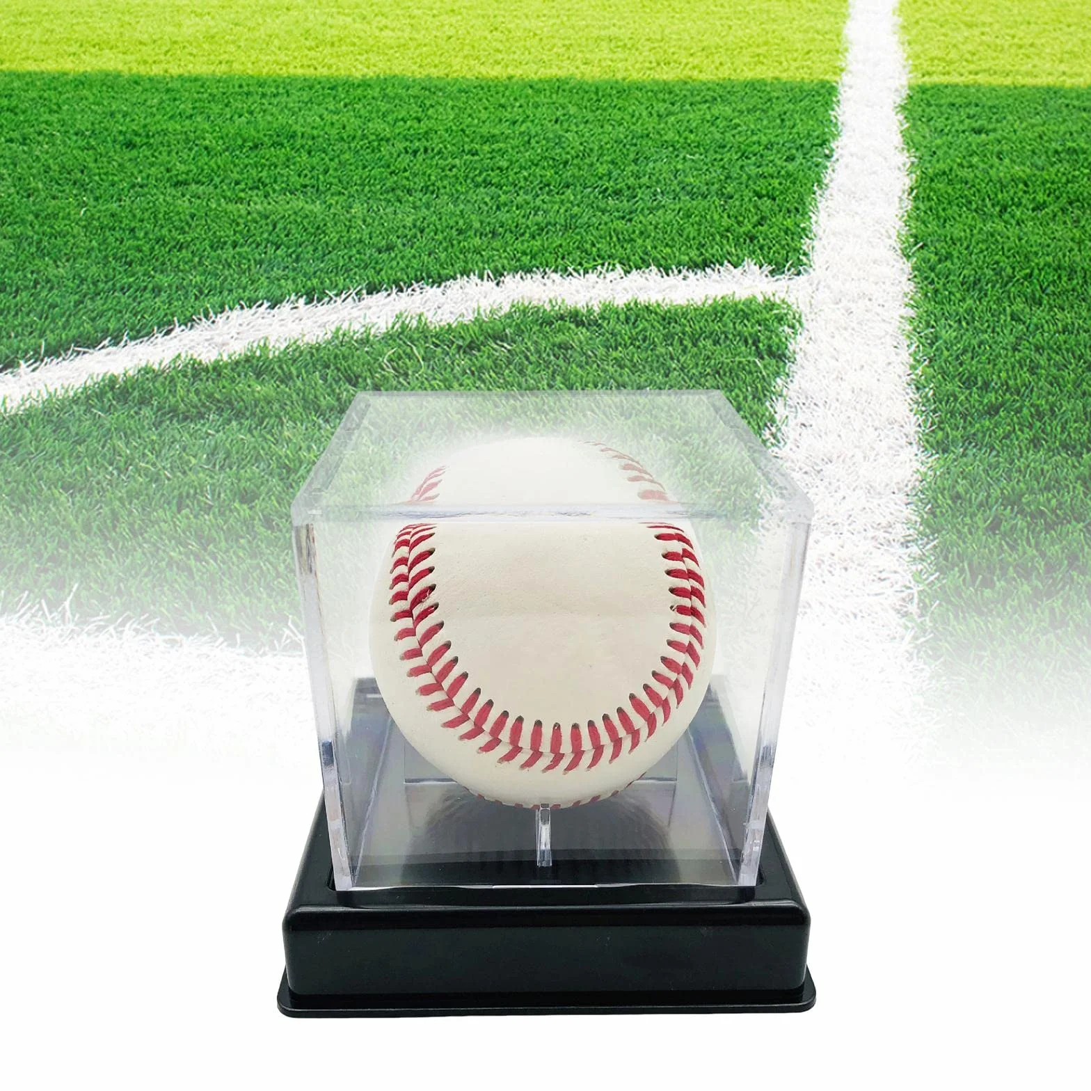 Caja de Béisbol Acrílico Transparente Soporte Expositor Negro