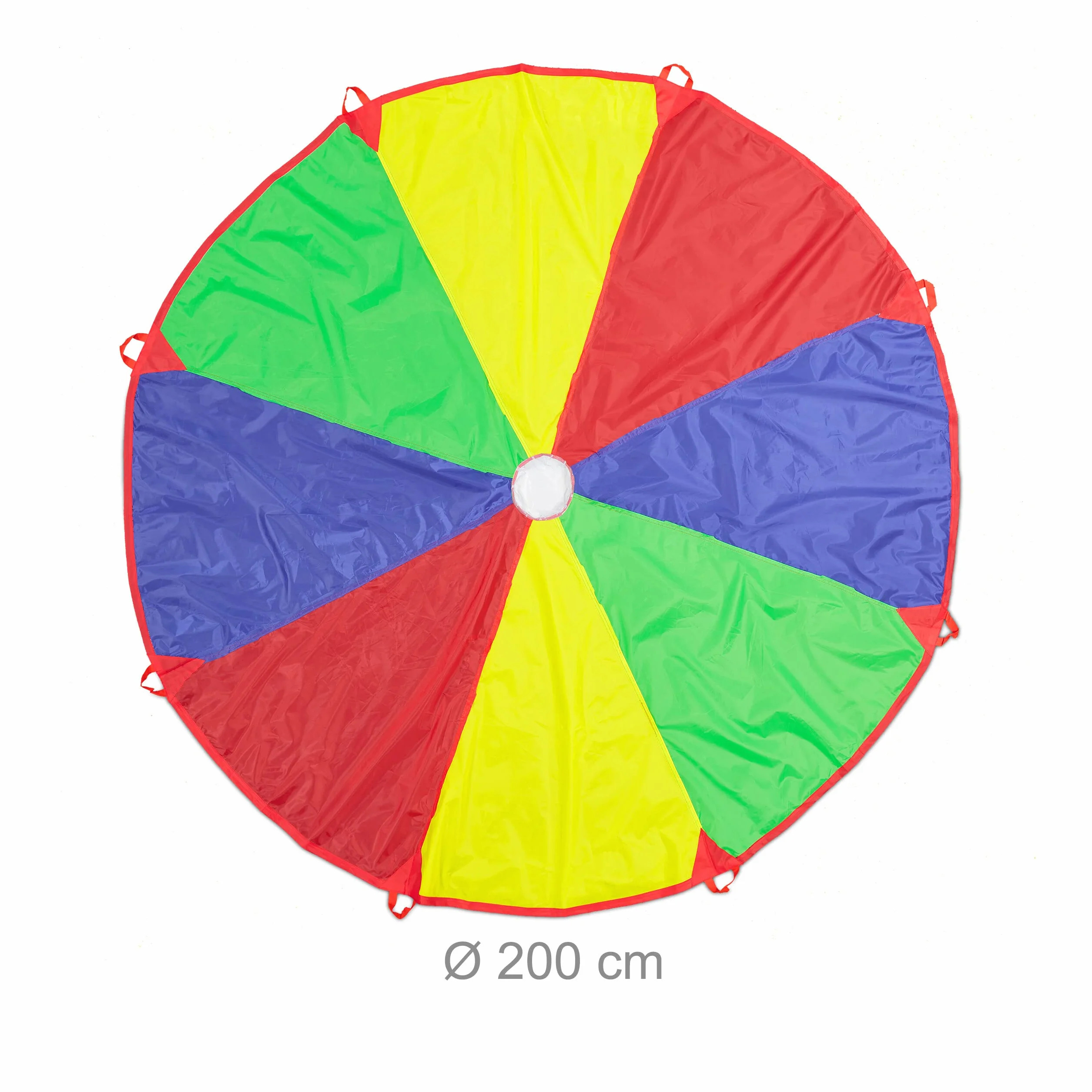 Relaxdays Juego de Paracaídas para Niños Ø 2 m 8 Asas Multicolor