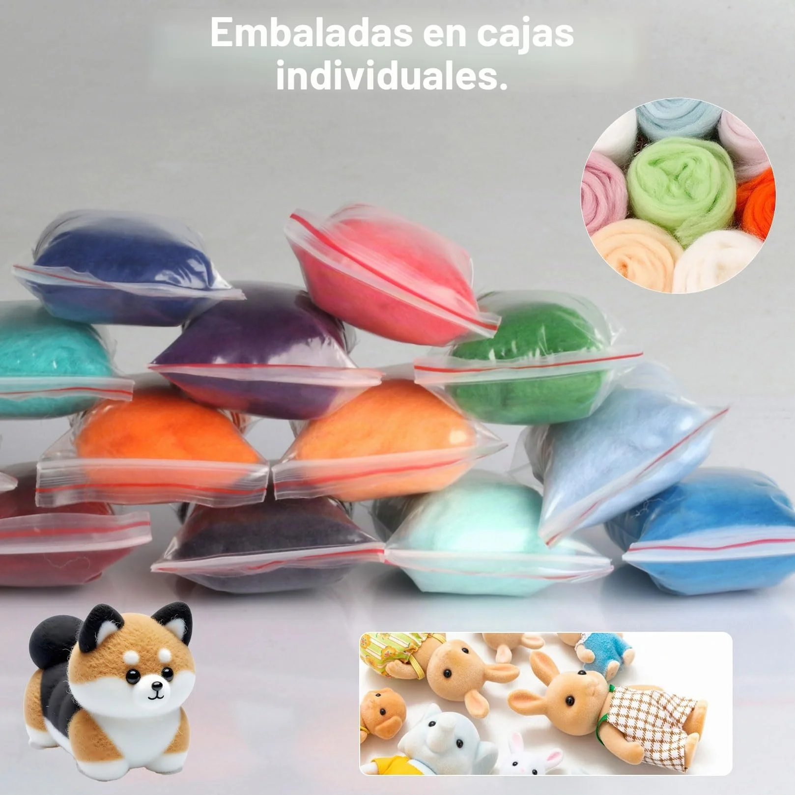 ShiFaKa Kit Fieltro Lana 36 Colores, Lana de Fieltro para Fieltrar en Seco, Lanas Fieltros para Fieltrar en Húmedo, Proyectos de Manualidades DIY para Principiantes
