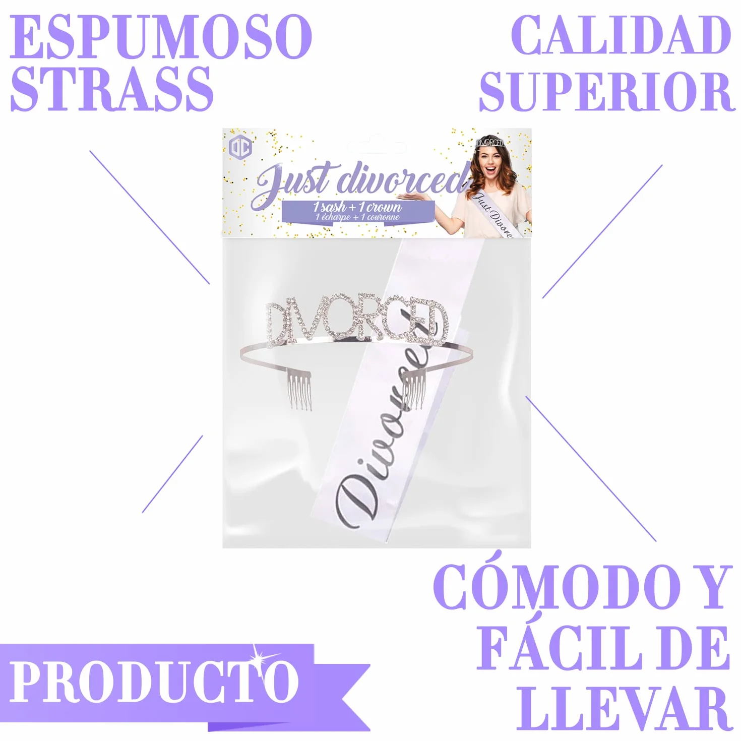Original Cup Breakup® - Corona y Bufanda para Fiestas de Divorcio - Decoraciones y Disfraces para Fiestas de Divorcio - Fiestas Temáticas para Divorciadas Idea de Regalo 100% Divertida para Mujeres