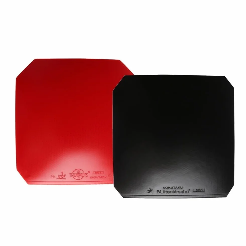 Goma de tenis de mesa Excelente control y fabricación de arco (negro + rojo)