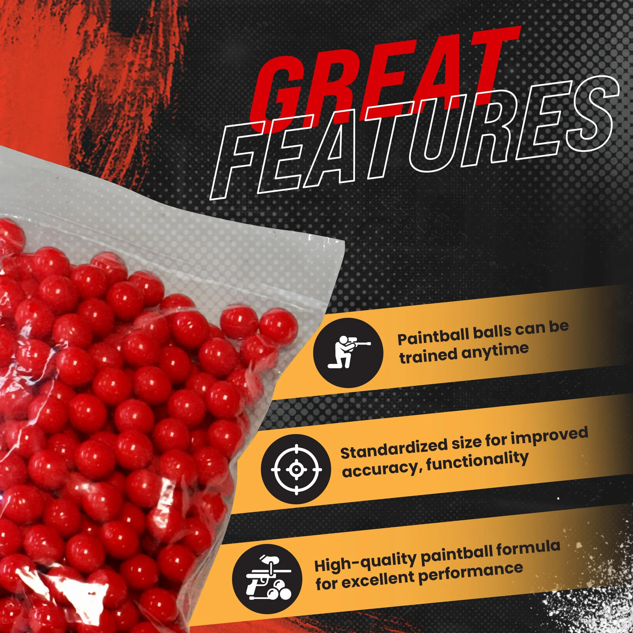 Pelotas de paintball Umarex T4E calibre 43 rojo sangre lote 500