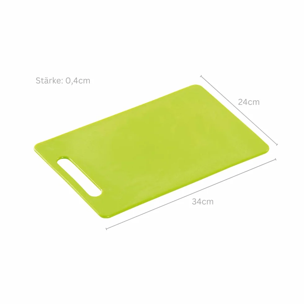 Kesper 30.481 - Tabla de Cortar de plástico, Color: Verde, tamaño: 34 x 24 x 0,6 cm