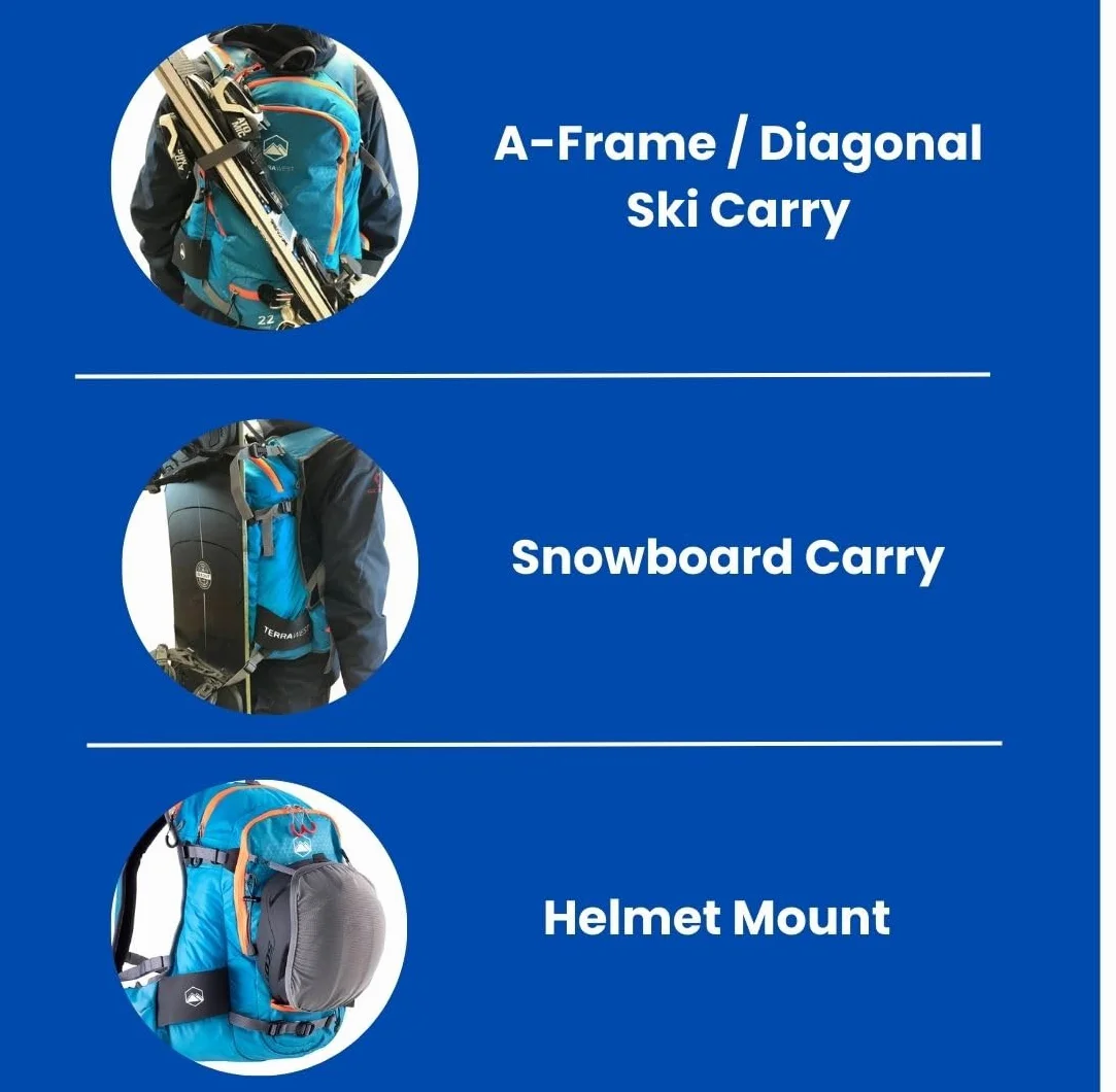 Avalanche Mochila de Esquí con Protector Trasero Extraíble, Bolsa de Hidratación, Pala Core Plus, Sonda 240 cm