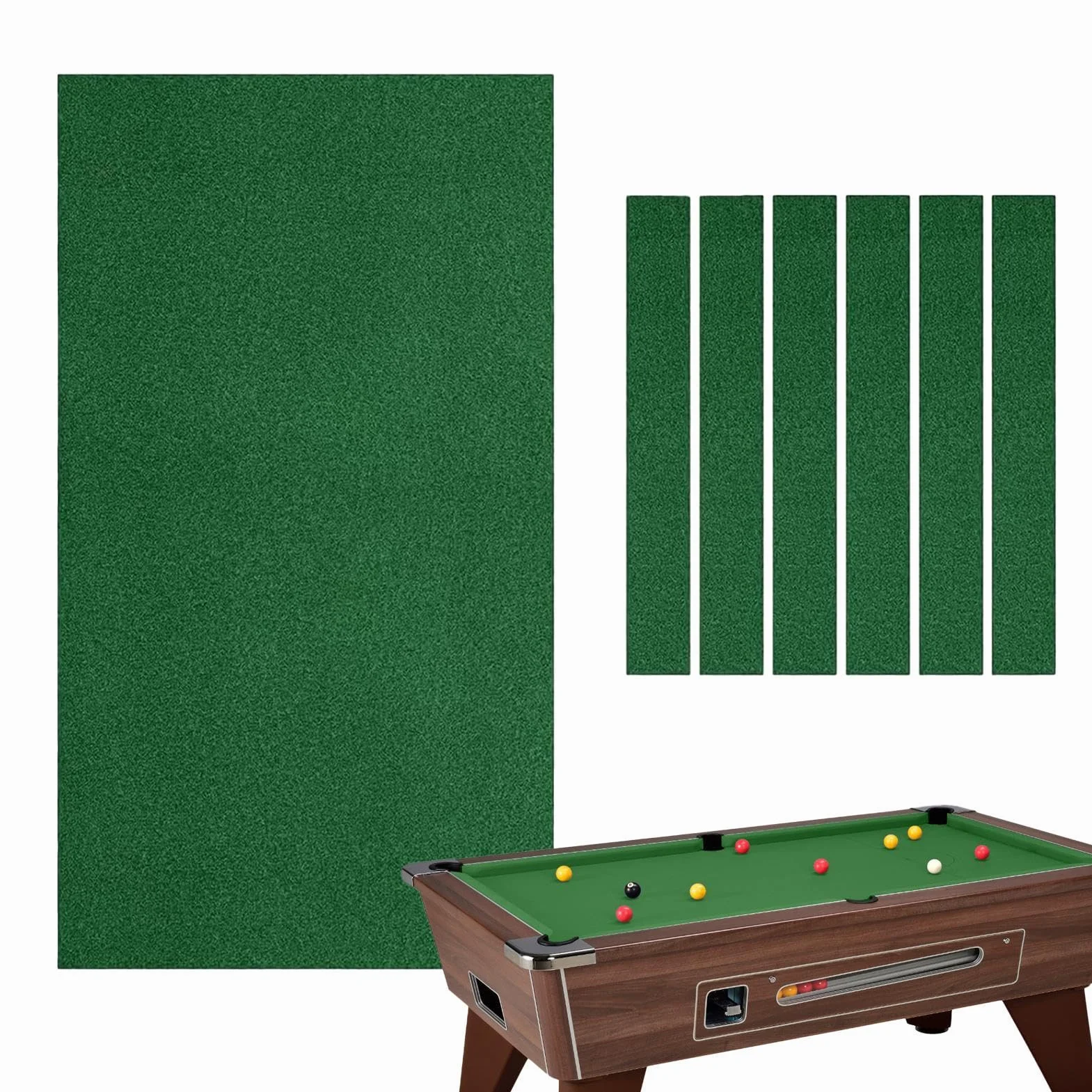 Paño de fieltro para mesa de billar profesional con 6 tiras