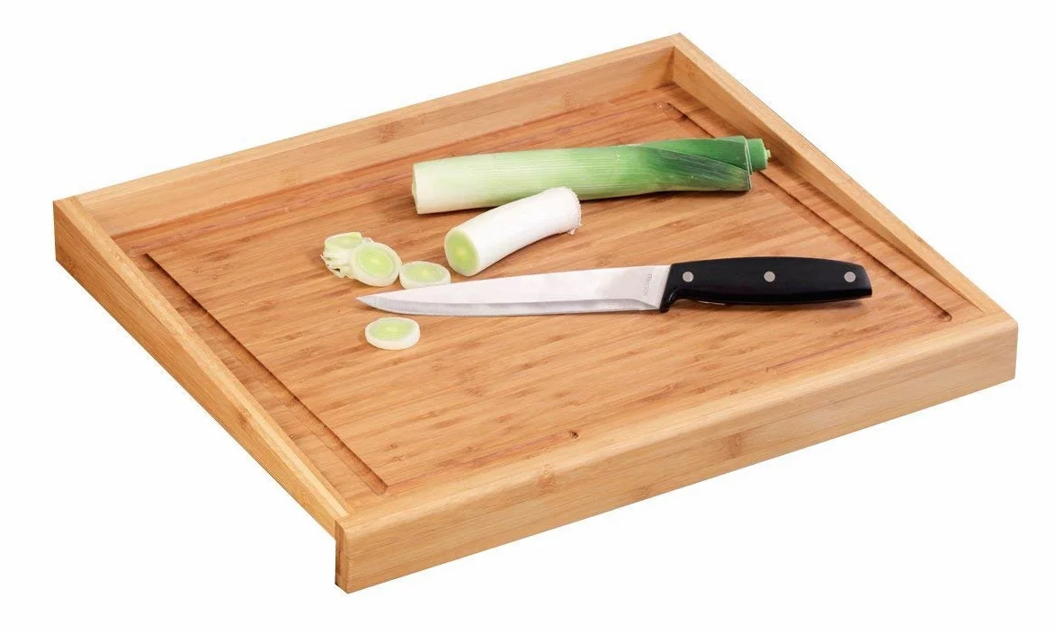 Zeller 25320 - Tabla de Cortar con surco y Bordes, 50 x 40 x 4.5 centímetros, Madera de bambú