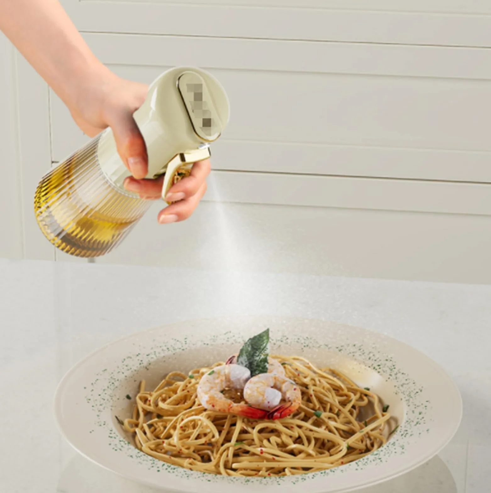 Dispensador de Aceite y Vinagre Dispensador De Aceite Oliva Vidrio For Uso Doméstico For Freidoras Aire, Ensaladas Y Parrillas Jarra de Aceite(White)
