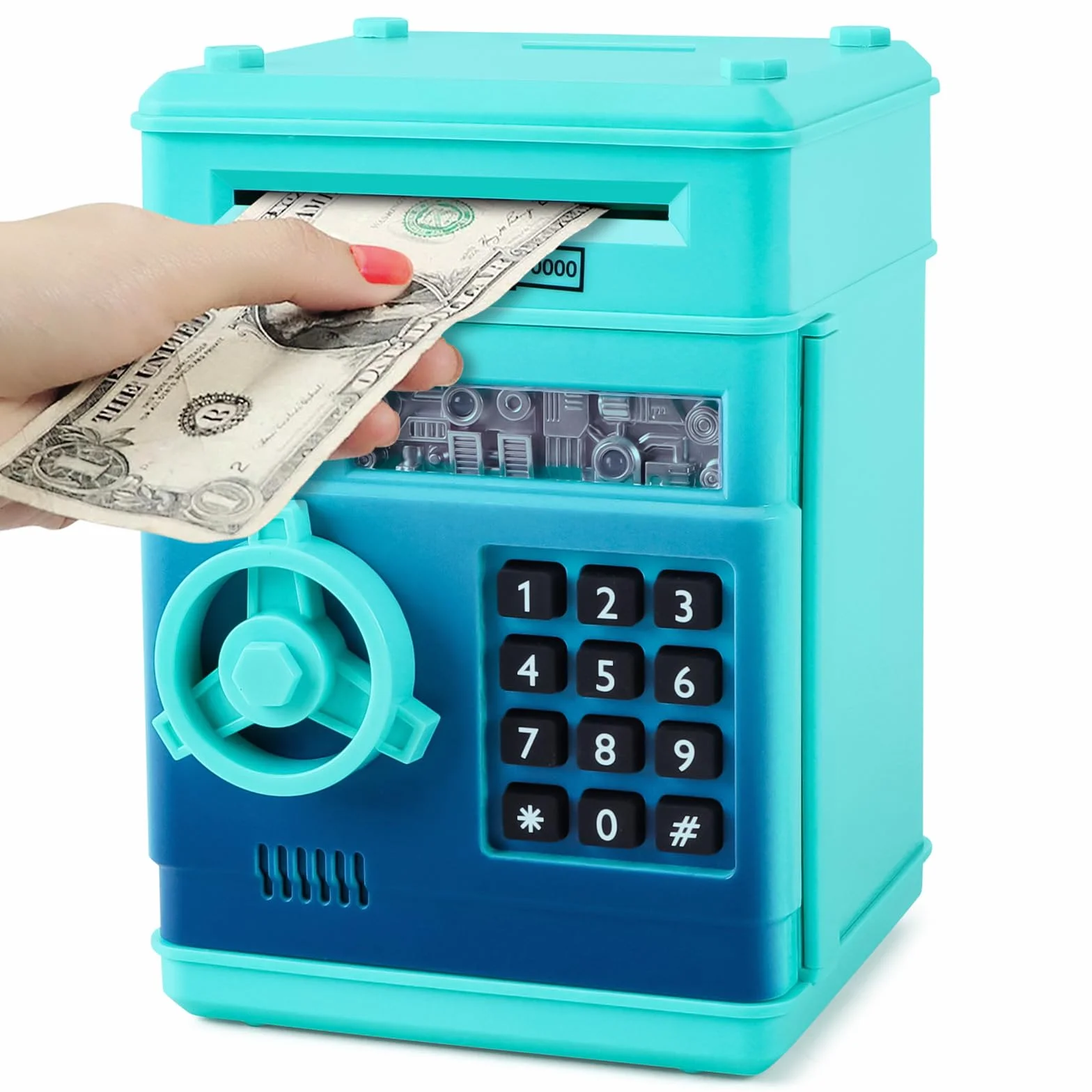 Highttoy Hucha Cajero Automatico Caja de Monedas Hucha Caja Fuerte para Niños