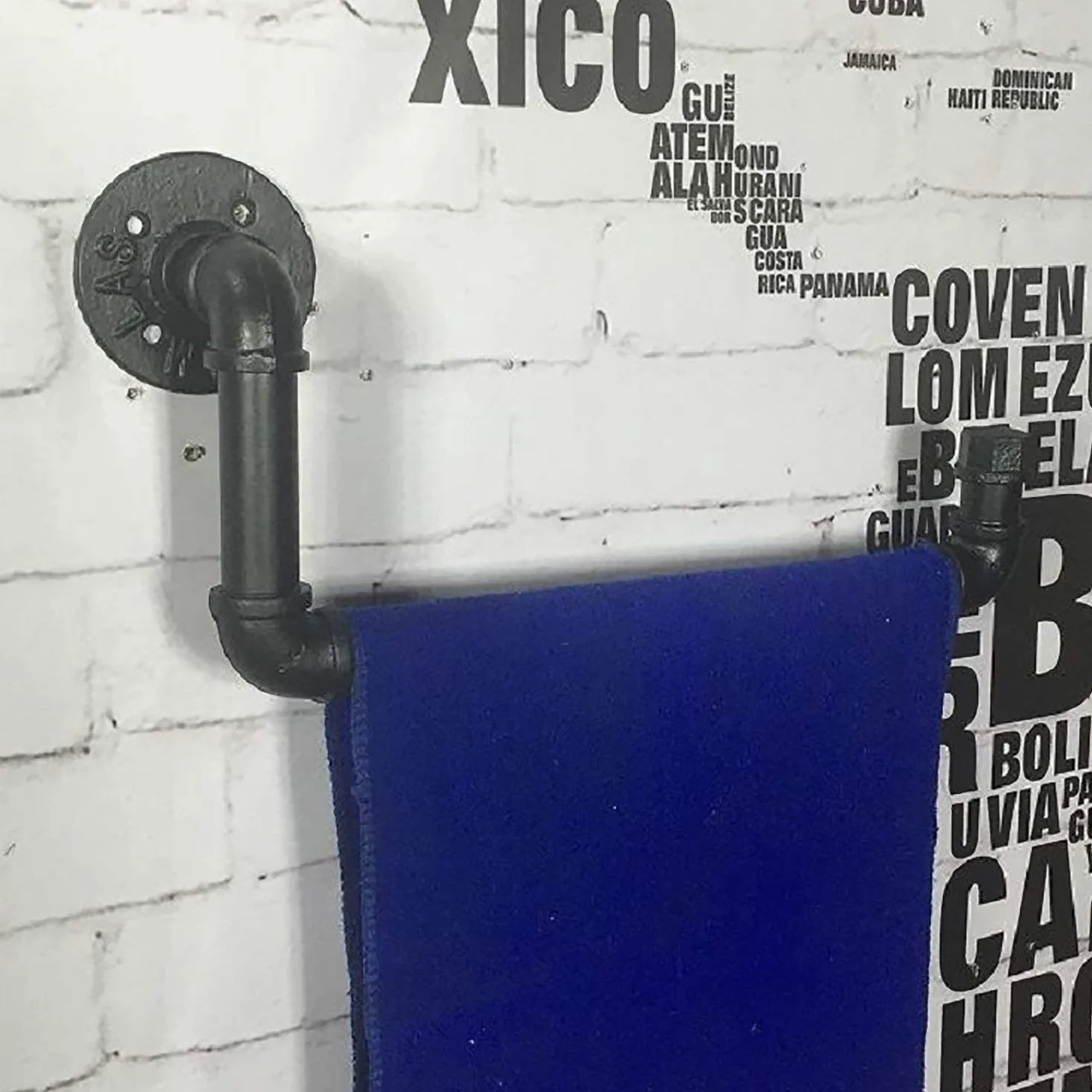 MU Estante de Almacenamiento de Pared, Muebles para el hogar Bastidores de Pared Decoraciones de Pared Retro Estilo de tubería de Agua Industrial Toalla Estante Adorno de Pared, Estante de Pared para