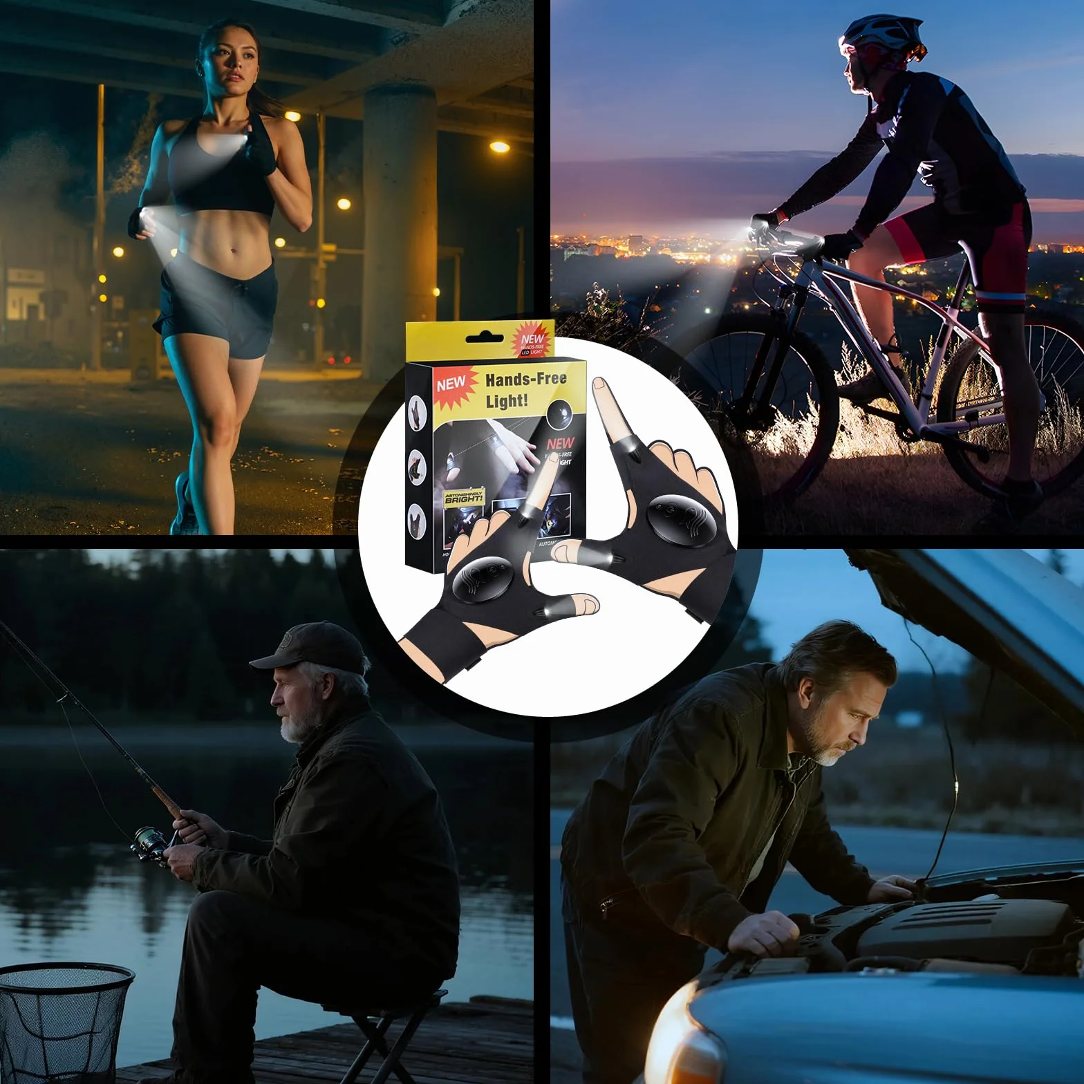 Preciva Guantes LED Linterna Pesca Trabajo Regalos Originales para Hombres