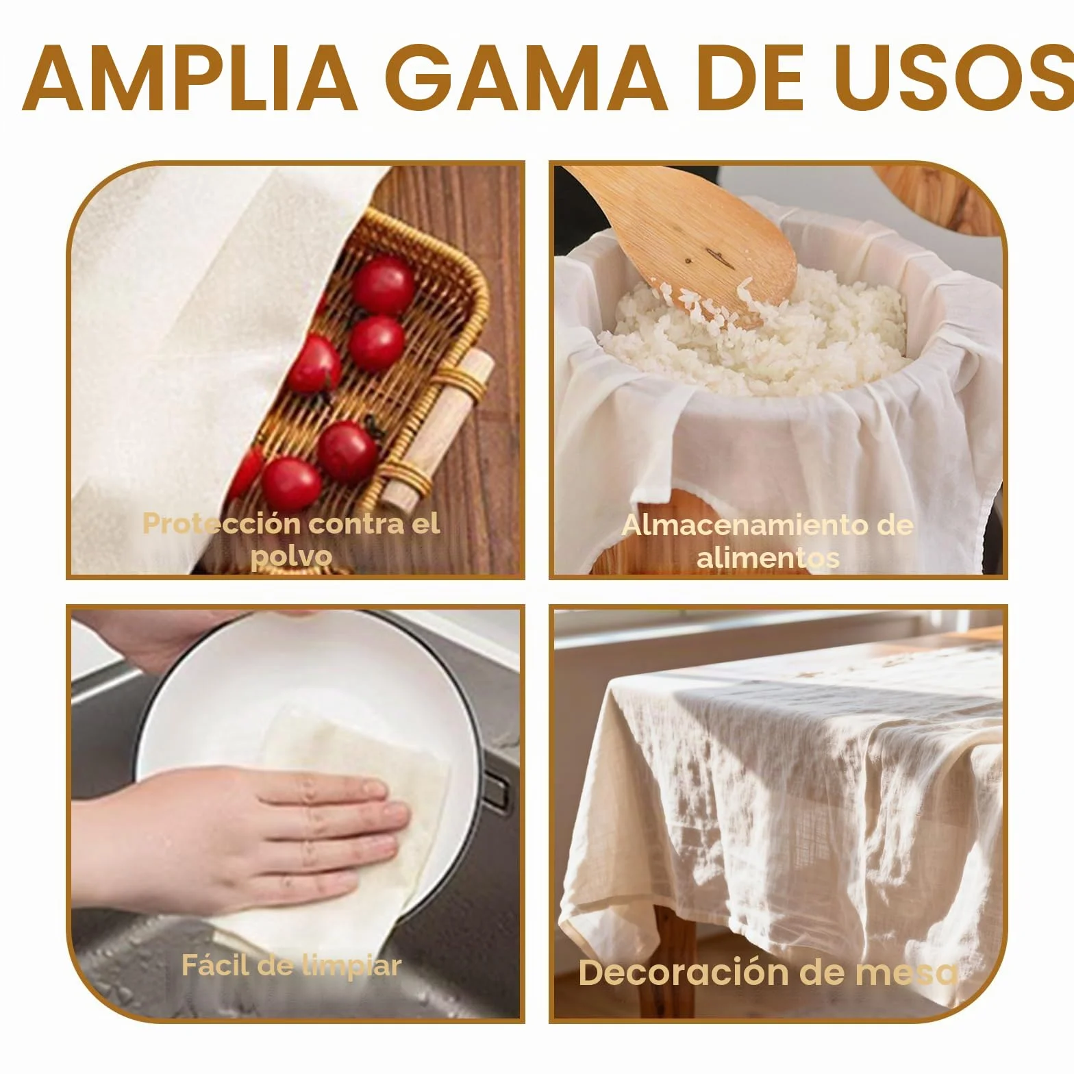 3 Piezas Tela Filtrante Reutilizable, 50 x 50 cm Paño para Queso, Cheese Cloth, Colador Tela para Queso Filtros de Muselina Alimentos para Colar Jugo, Queso, Té, Especias