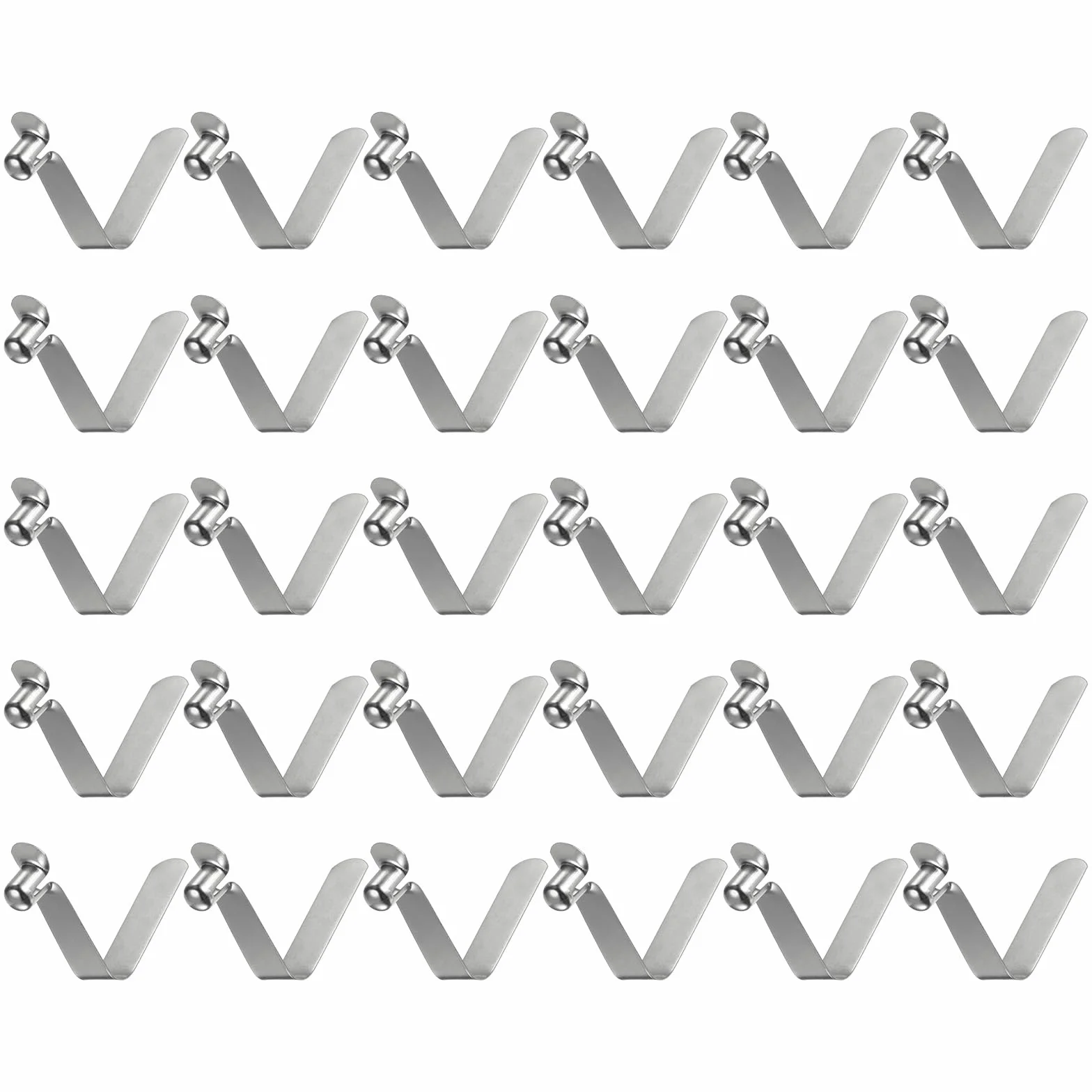 QUARKZMAN 30Pcs Clip de Resorte de Botón Único para Remo de Kayak 8x10x42mm Acero 65Mn en Forma de V