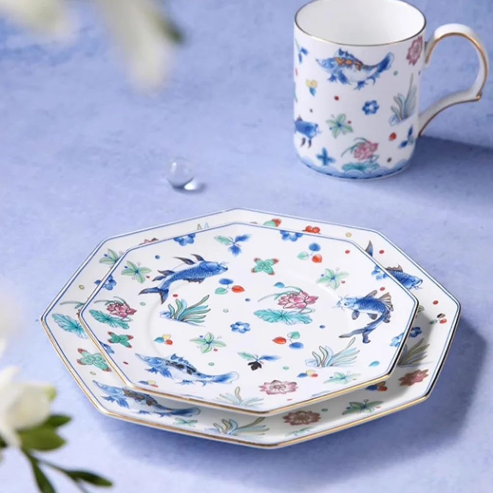 Platos para Comer platear De Cena De Cerámica Fresca, Vajilla China De Alta Gama For El Hogar, platear De Filete De Aperitivos De Frutas Platos de cerámica para la Cena