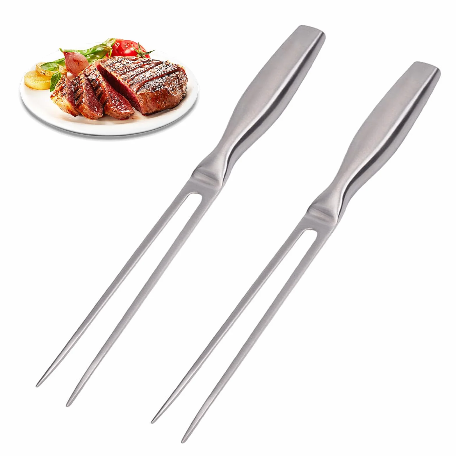 2 Piezas 27 cm Tenedor de Trinchar con Mango Ergonómico Tenedor de Cocina de Carne Trinchado de Acero Inoxidable para Trinchar Carne Ideal para Barbacoa Uso en Cocinas Domésticas Parrillas