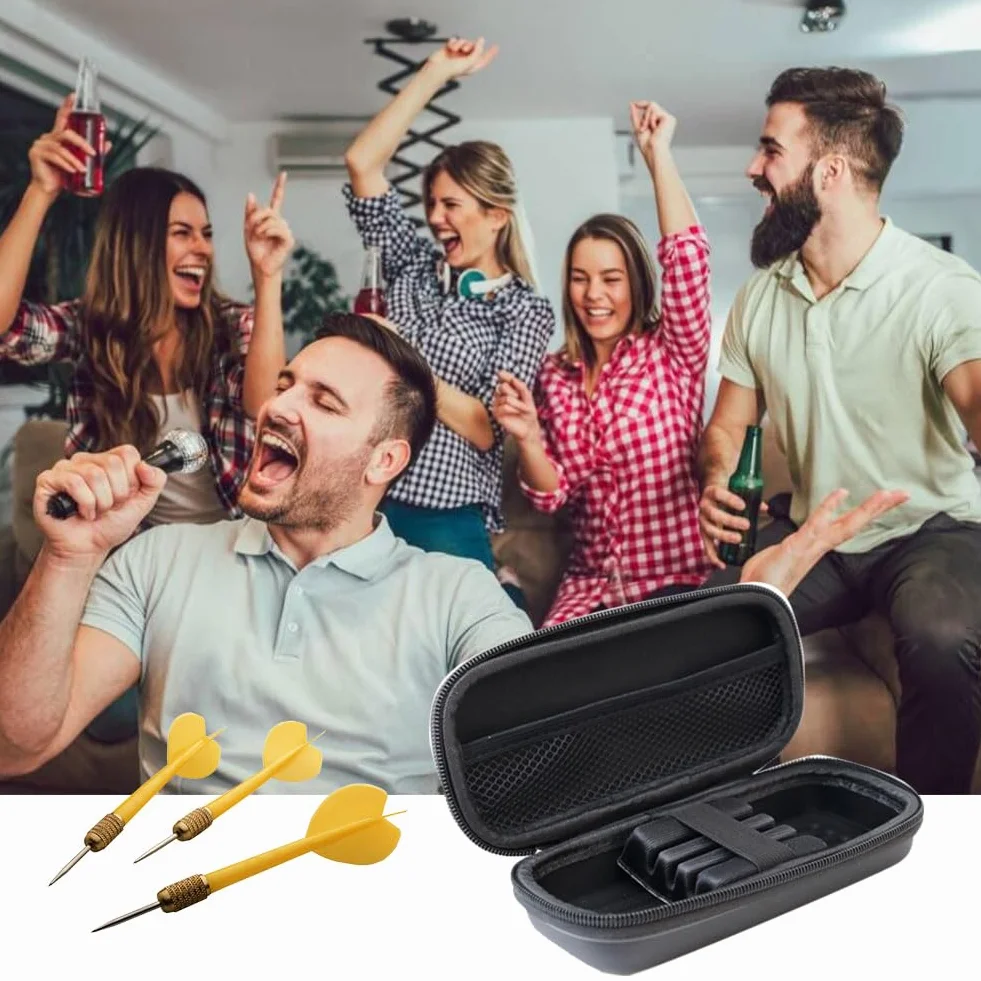 Dart Case, Bolsa para Dardos, Bolsa para Dardos Estuche, Organizador de Dardo, para 3 Dardo y Otros Accesorios, Resistente a los Golpes, Apto para Puntas y Otros Accesorios (Negro)