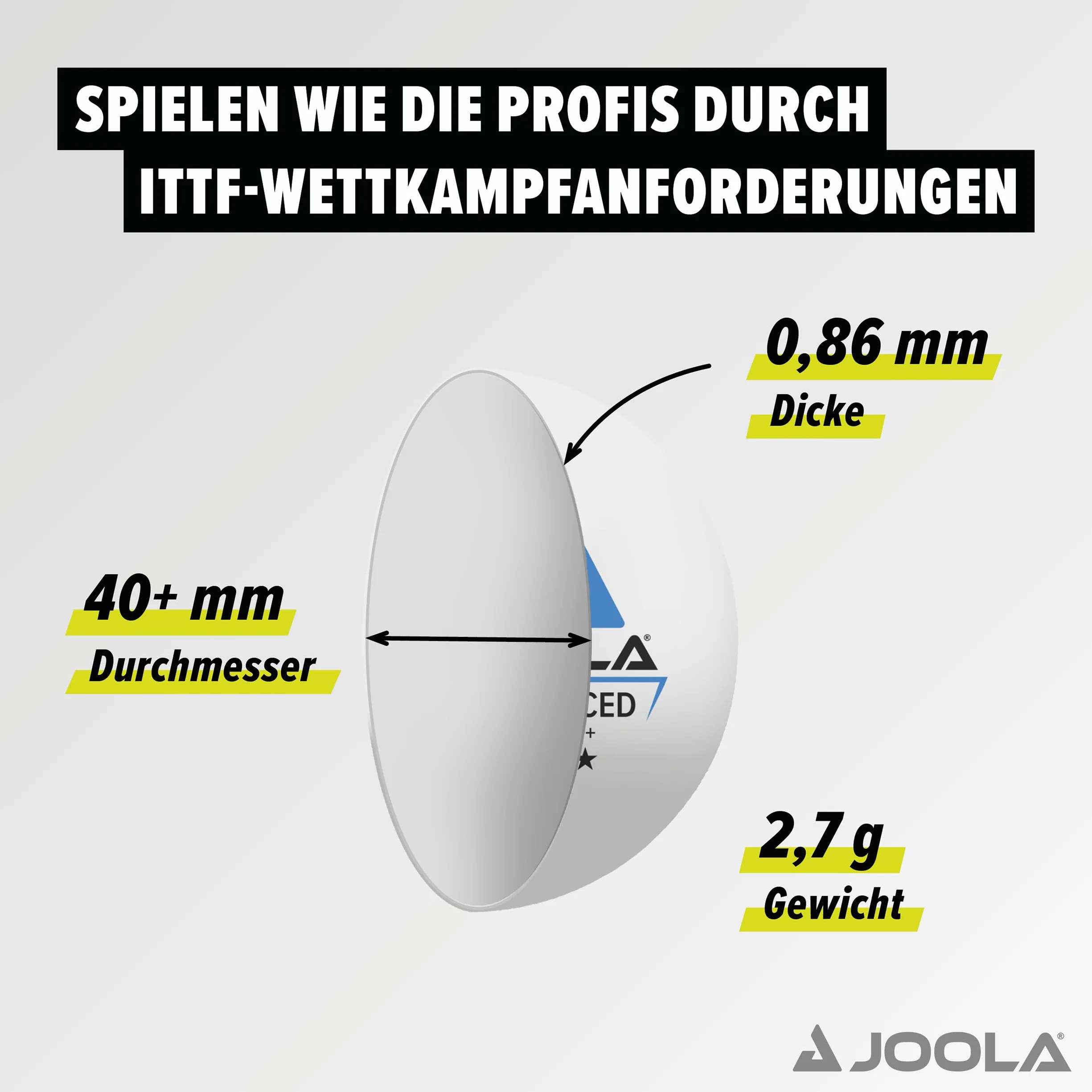 JOOLA Premium Table Tennis Balls 3 Stars 40+ mm Training Advanced