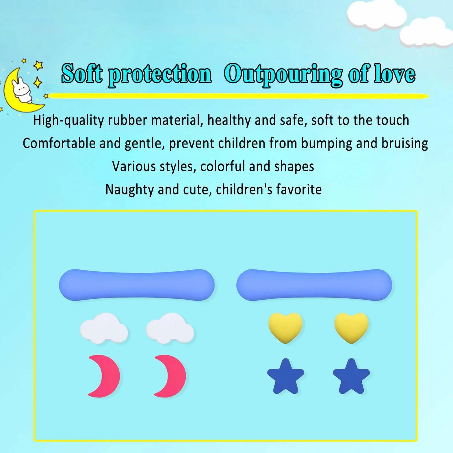 Tiradores para Armarios Infantiles, 10 Pcs Tiradores Cajones con Tornillos Mango Anticolisión de Goma Blanda de Cielo Estrellado de Dibujos Animados para Muebles de Dormitorio Infantiles