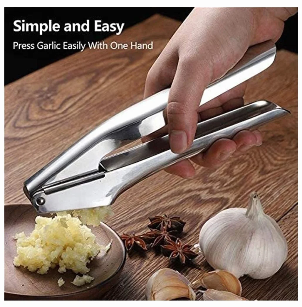 Utensilio Ajos Prensa De Ajo Acero Inoxidable, Picadora Grado Profesional, Fácil Limpiar Cocina Cocinar
