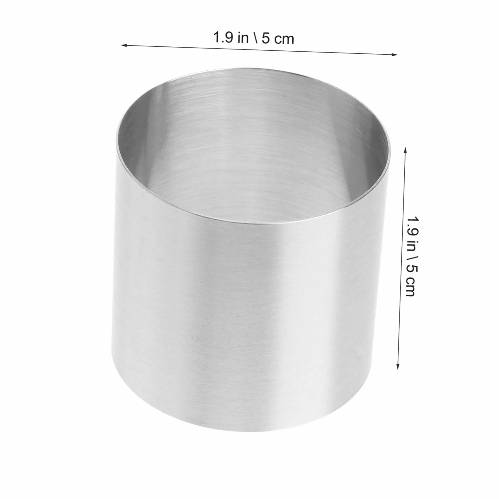 VALICLUD Molde Redondo de Acero Inoxidable para Hornear Mini Postres Bordes Lisos y Fácil Desmoldeo, Paquete de 8 Piezas Adecuado para Mousse y Tartas