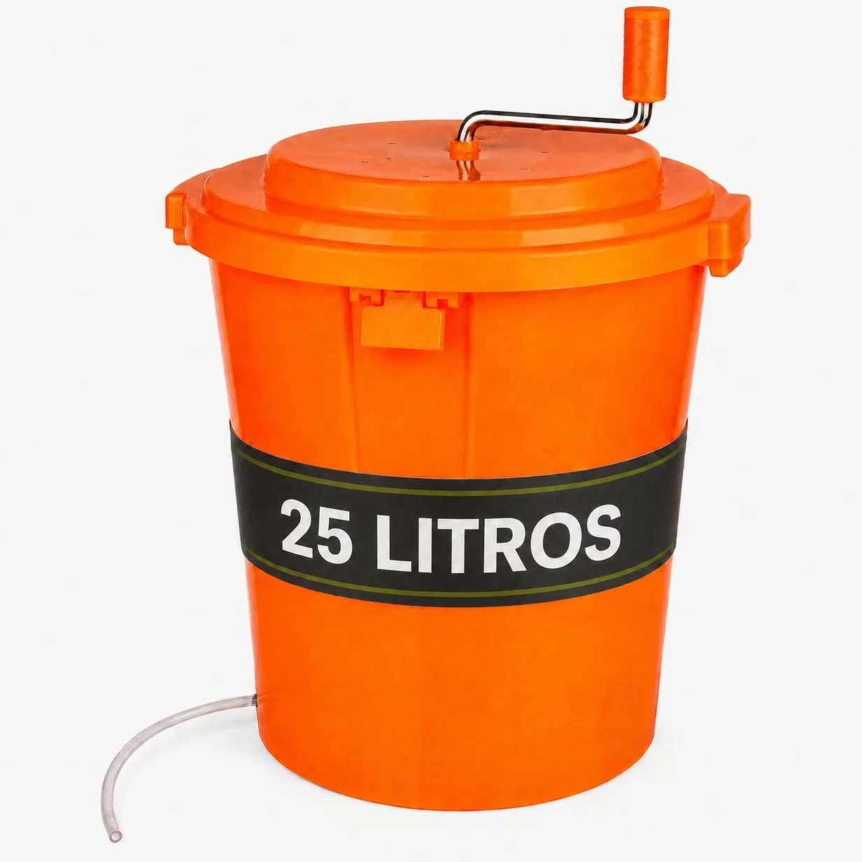 Centrífuga para Lechuga 25 litros, plástico Naranja, Ø 44 cm con Eje de transmisión Protegido, función de empaquetado y Manguera de desagüe, gastronomía, restaurantes escurridor de Ensalada