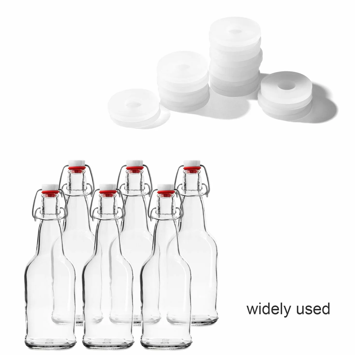 Litorange Grolsch Juntas de silicona – Para botellas con tapa oscilante, paquete combinado de 40 unidades, transparente, hecho de silicona suave (no goma, mejor sellado que la goma)