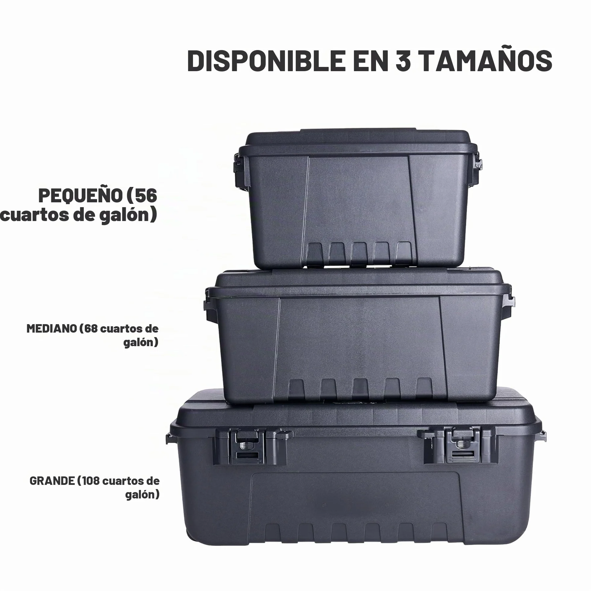 Plano Sportsman's Trunk,Grande 102ltr, Negro, Caja Almacenamiento Grado Militar con Tapa, Resistente, Grande, Camping y Ejército, óptimo para Caza, Paintball, Airsoft o Almacenamiento en Casa