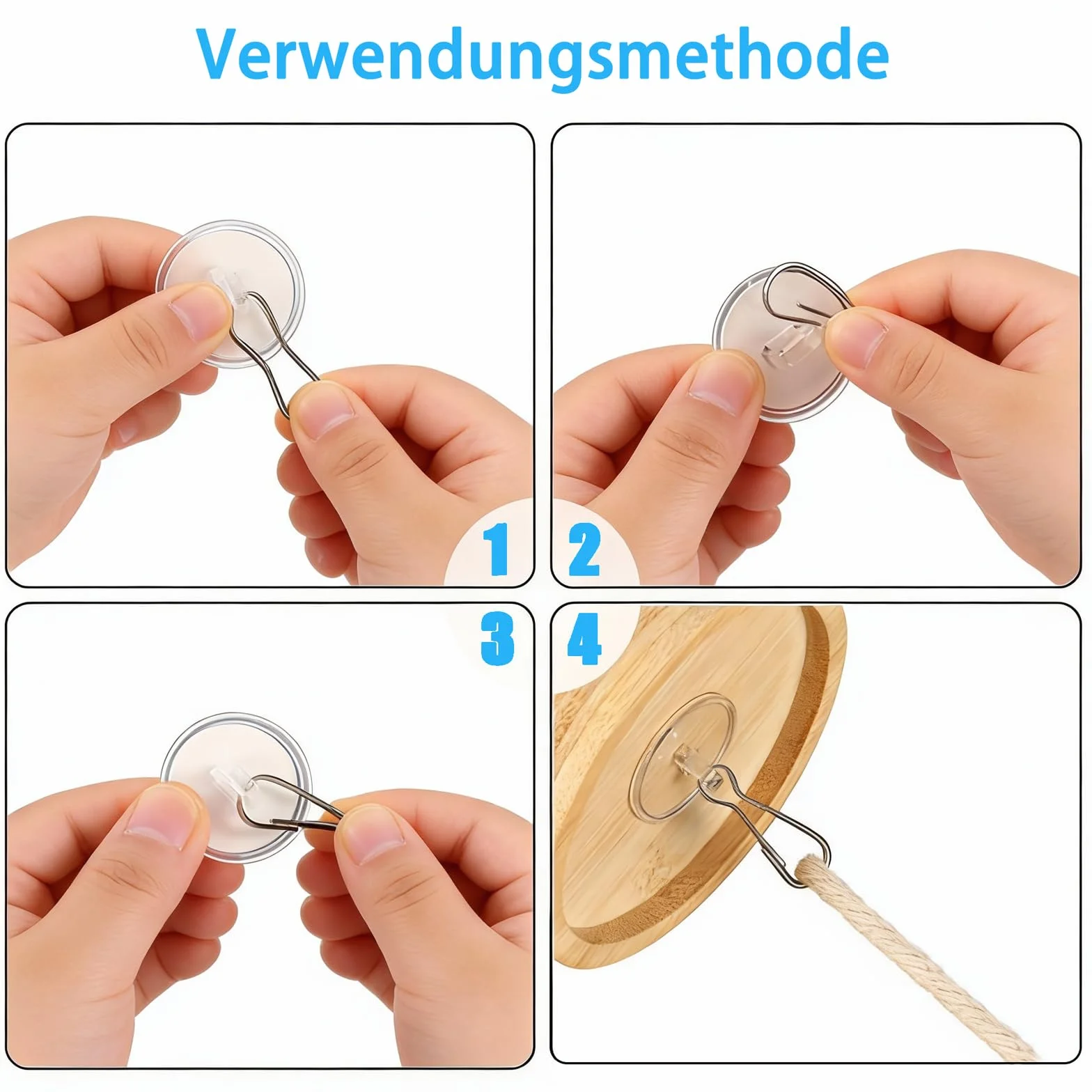100 Pcs Gancho Techos, 30mm Ganchos Adhesivos para Techo sin Agujeros, Ganchos de Techo Autoadhesivos sin Taladrar Extrafuertes con Clips para Decoración de Plantas, Luces, Cocina, Baño, Oficina