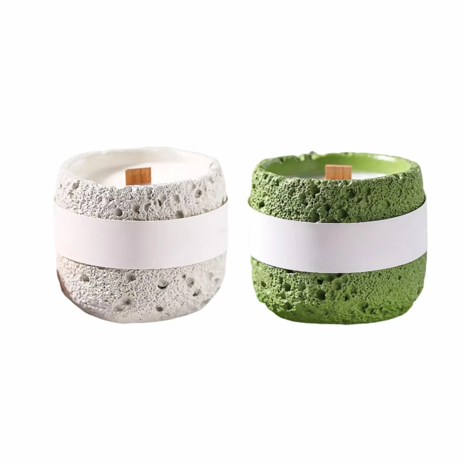 Compacto Velas de cerámica hechas con cera de soja y aceites esenciales botánicos, velas aromáticas reutilizables modernas, decoración del hogar de larga duración no es picante