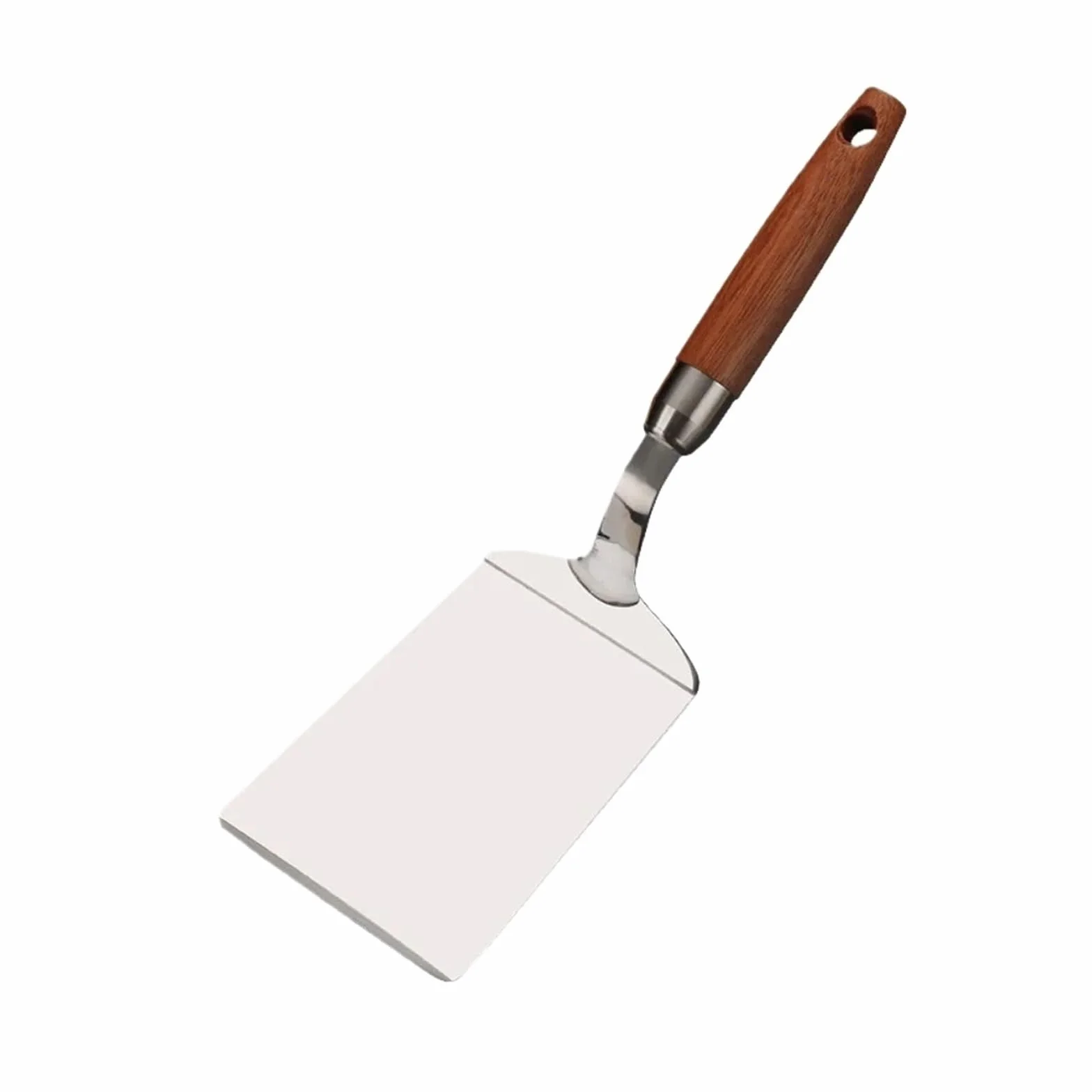 Espátula de acero inoxidable con mango madera, plancha for carne for barbacoa, pastel pescado, hamburguesa