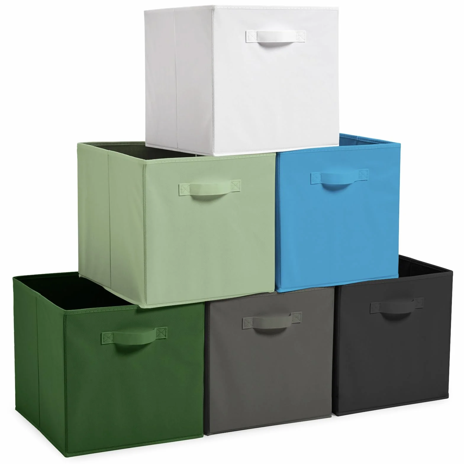 EZOWare Juego de 6 Caja de Almacenaje, Cubos Organizador de Tela Plegable, 33x37x33 cm