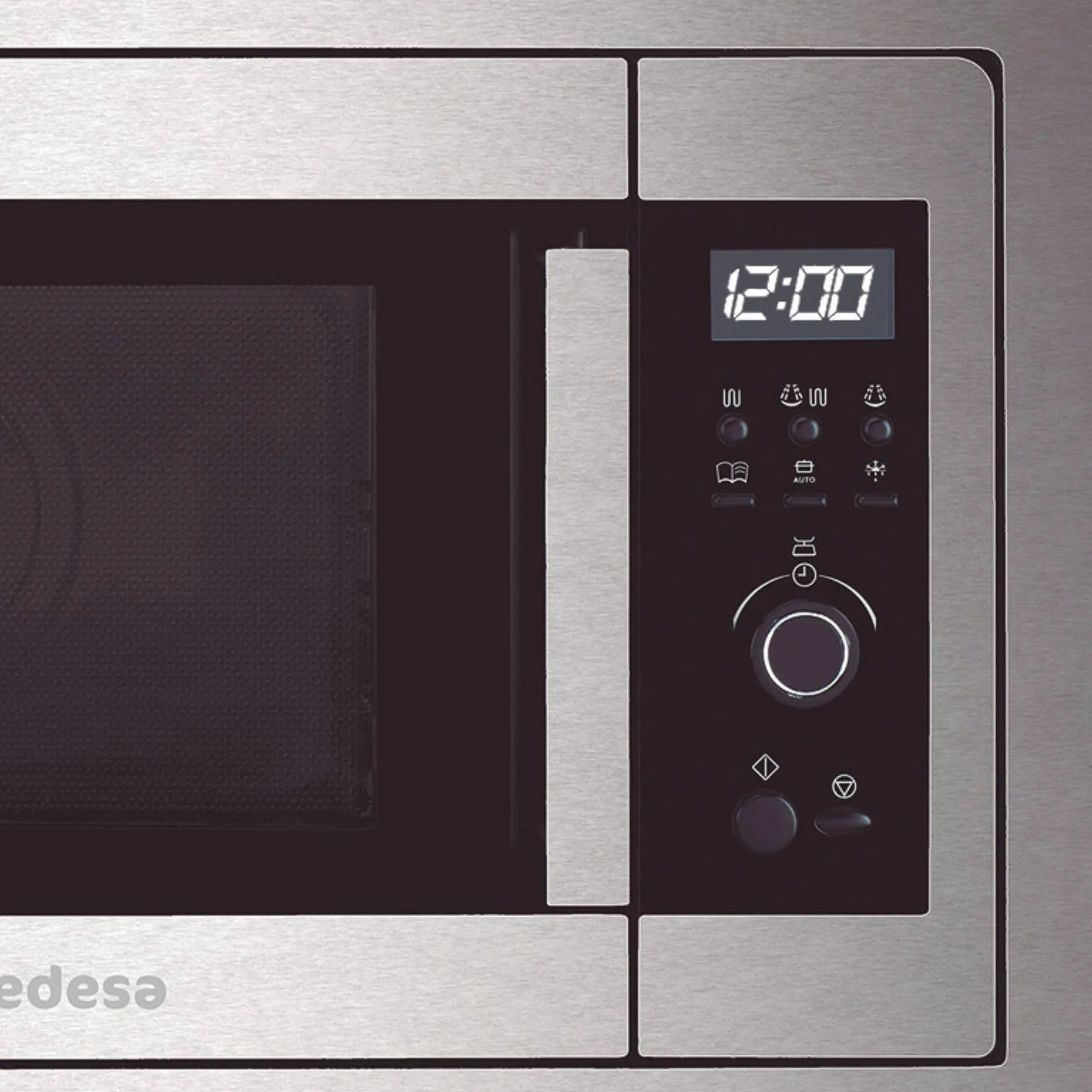 EDESA EMW-2020-IG X Microondas Integrable con Grill 20L Acero Inoxidable, 700W + Grill 1000W, 8 Programas Automáticos, Display LCD, Descongelación por Peso, Microondas Encastrable 60 cm