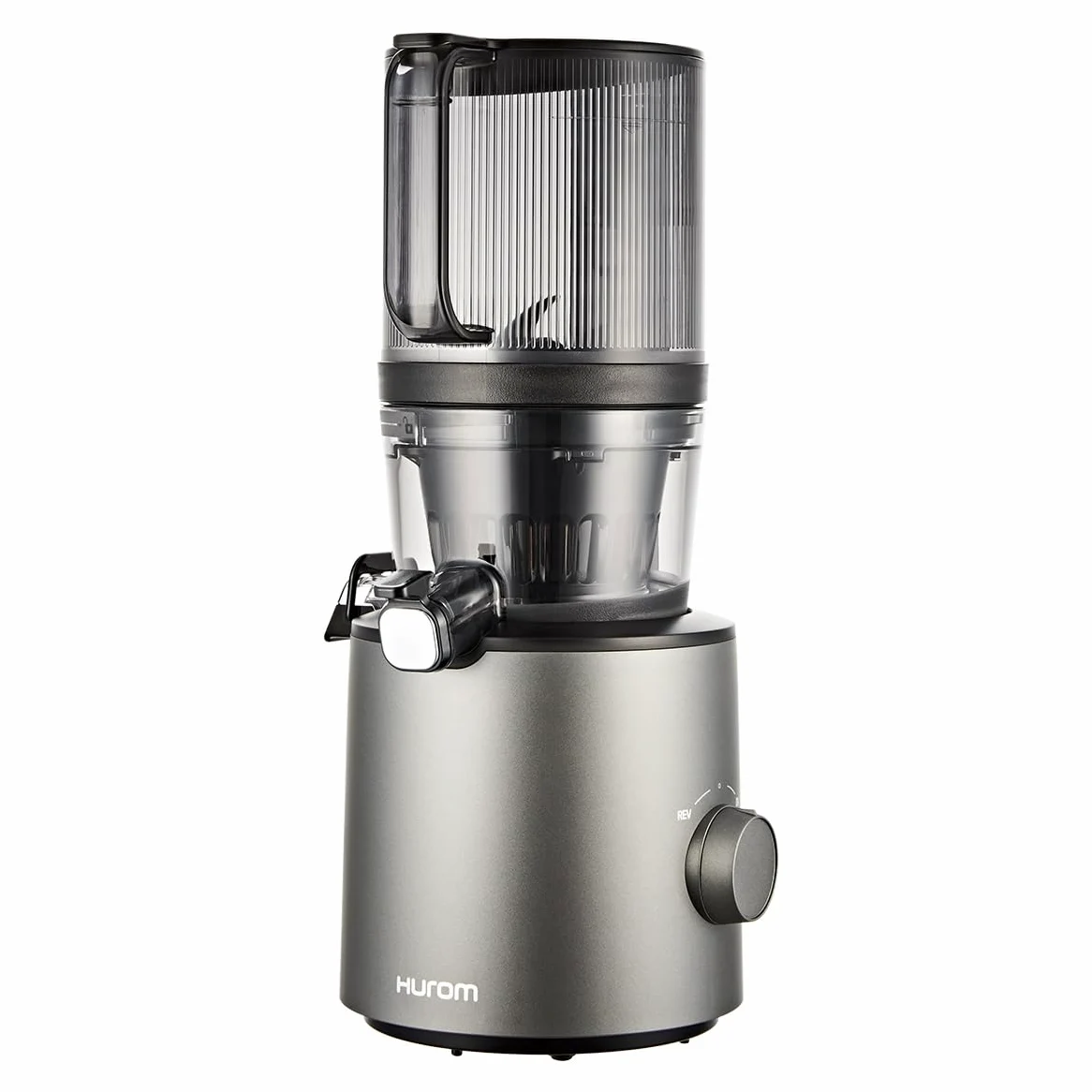 HUROM | Exprimidor de verduras y frutas | Slow Juicer | H201 | Prensado en frío | Motor silencioso | Fácil de limpiar | Esfera inteligente | Mega embudo 2L | Libre de BPA (titanio)