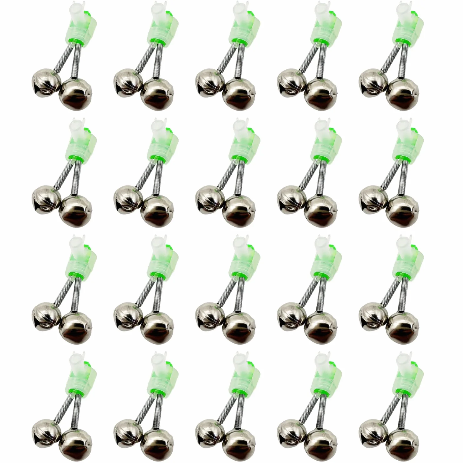 20 Campanas De Pesca En Espiral con Clips Ligeros, Sonido Claro Y Fuerte, Ideal para Pesca Nocturna, Resistente a La Corrosión Y Fácil De Colocar