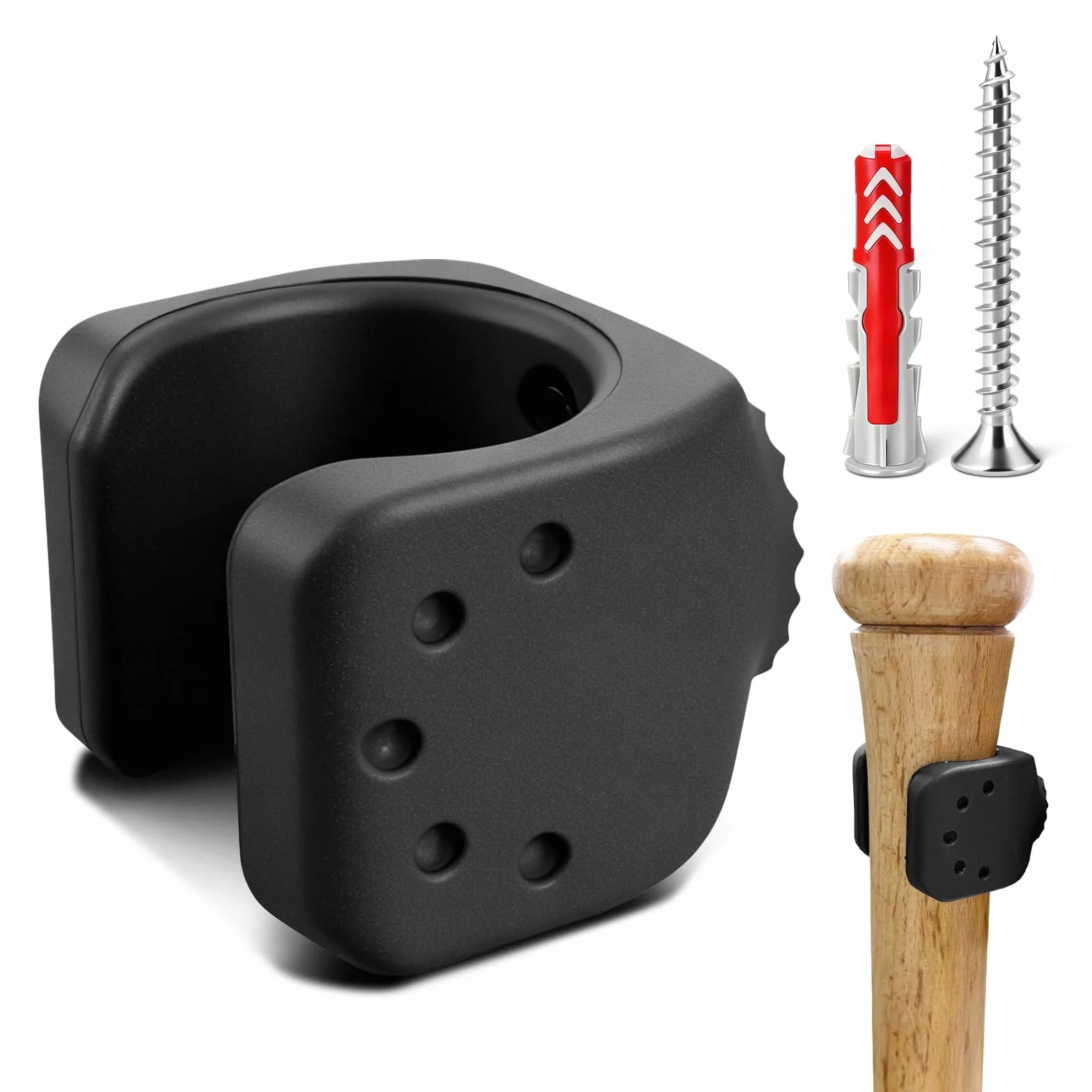 Soporte para bate de béisbol de madera – Soporte de pared para 30-36 mm con sujeción flexible