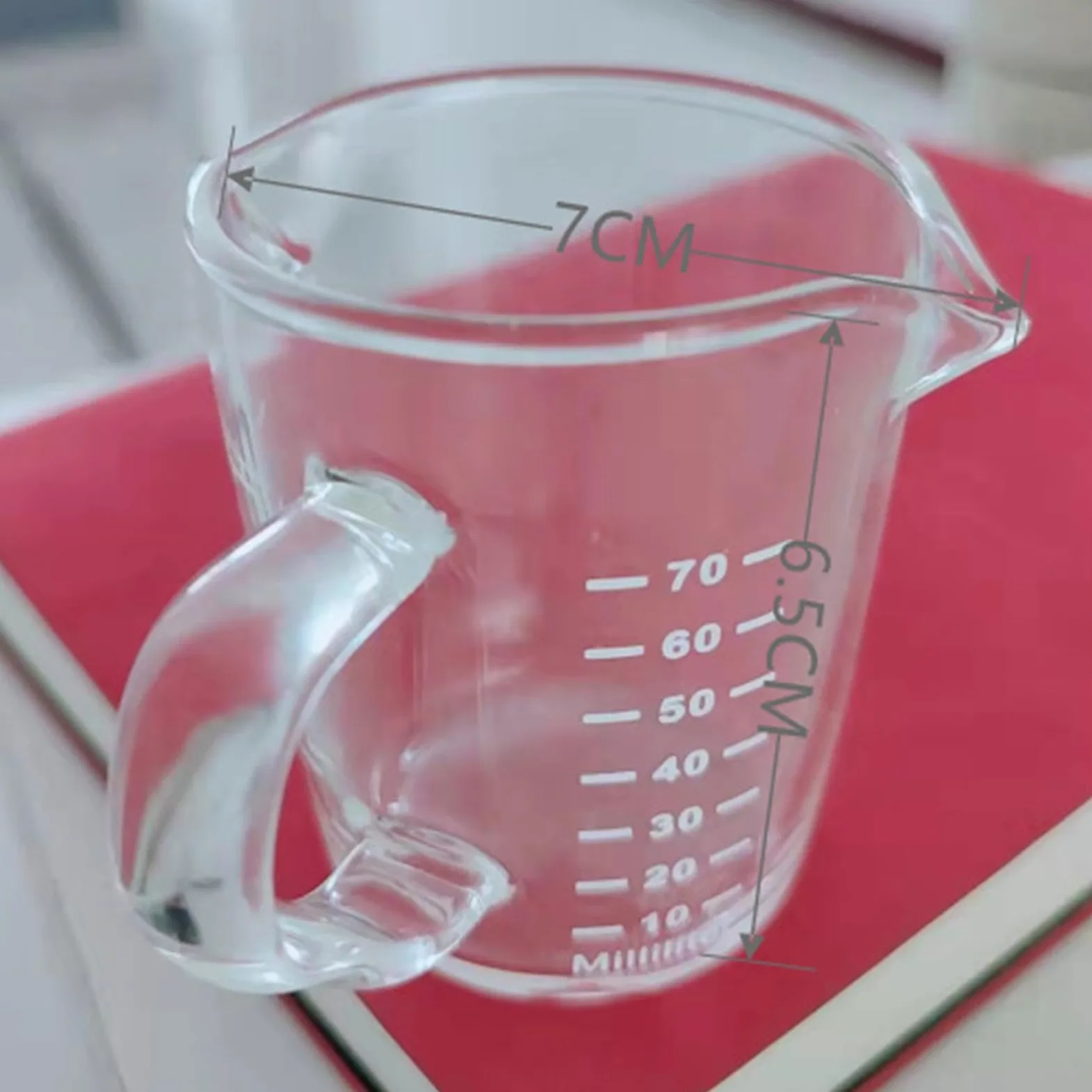 3X Jarra Medidora Doble, Taza Medidora de Café Expreso, Espesar Resistente Al con Escala, Jarra de Crema de Vidrio para