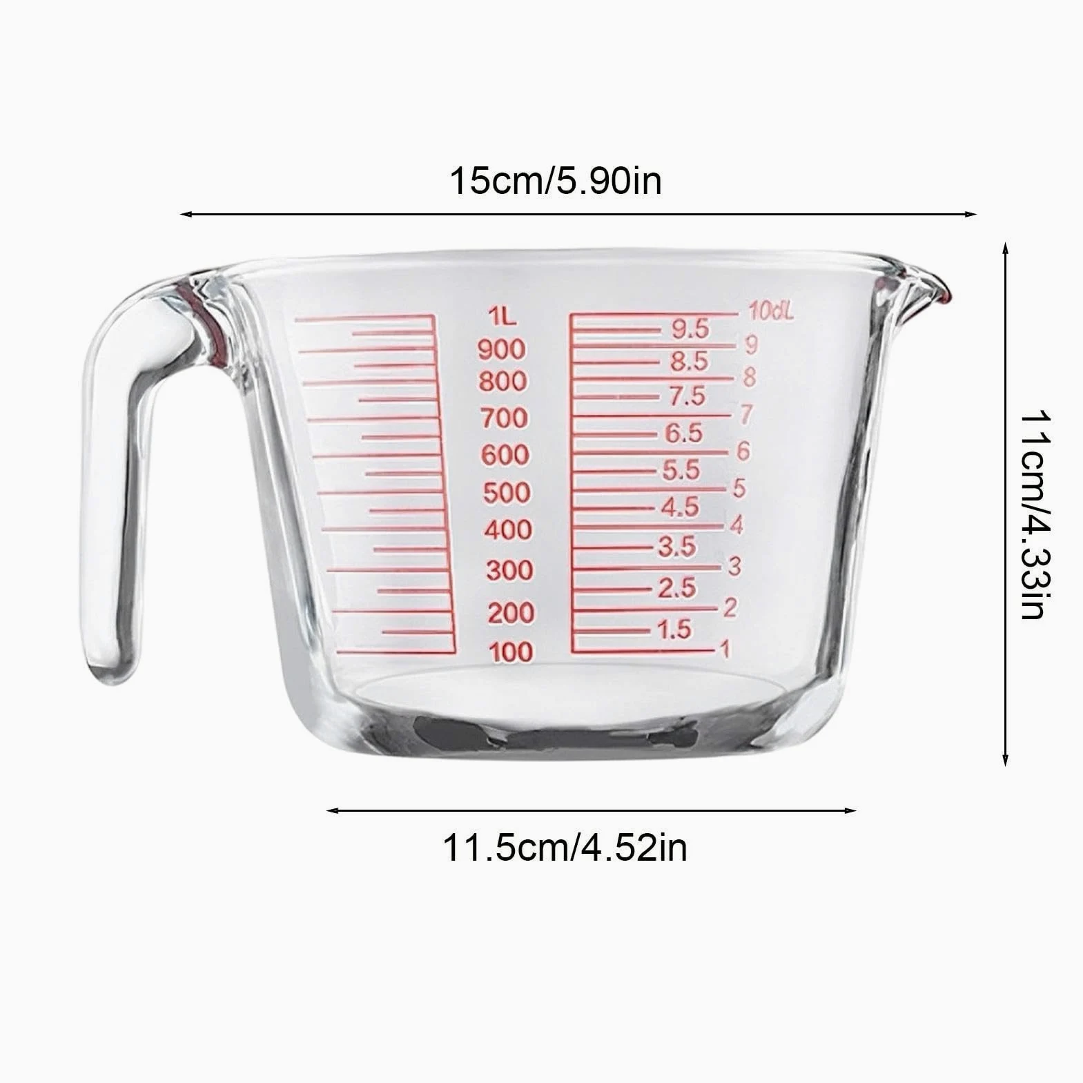 Vasos Medidores Recipiente De Medición Transparente Portátil Y | Contenedor Medidor De Líquidos Para Horno Lavavajillas Congelador Medición Horneado Cocción Cocina Hogar Casa
