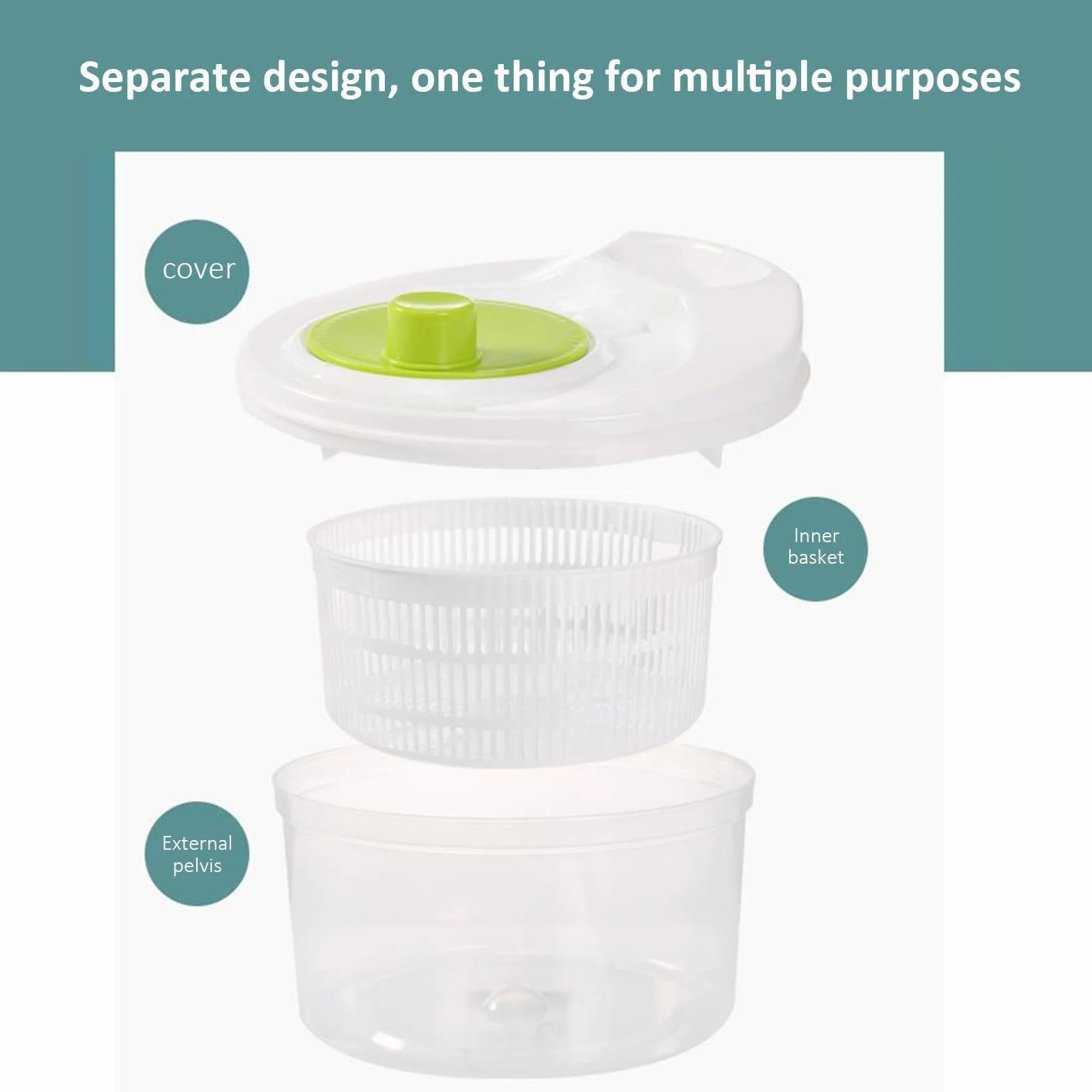 Ensalada Giratorio | Centrifugador Verduras Manual Centrifugadora Secadora Lechuga Escurridor Ensalada Escurridor deshidratador Frutas - para Uso doméstico en la Cocina