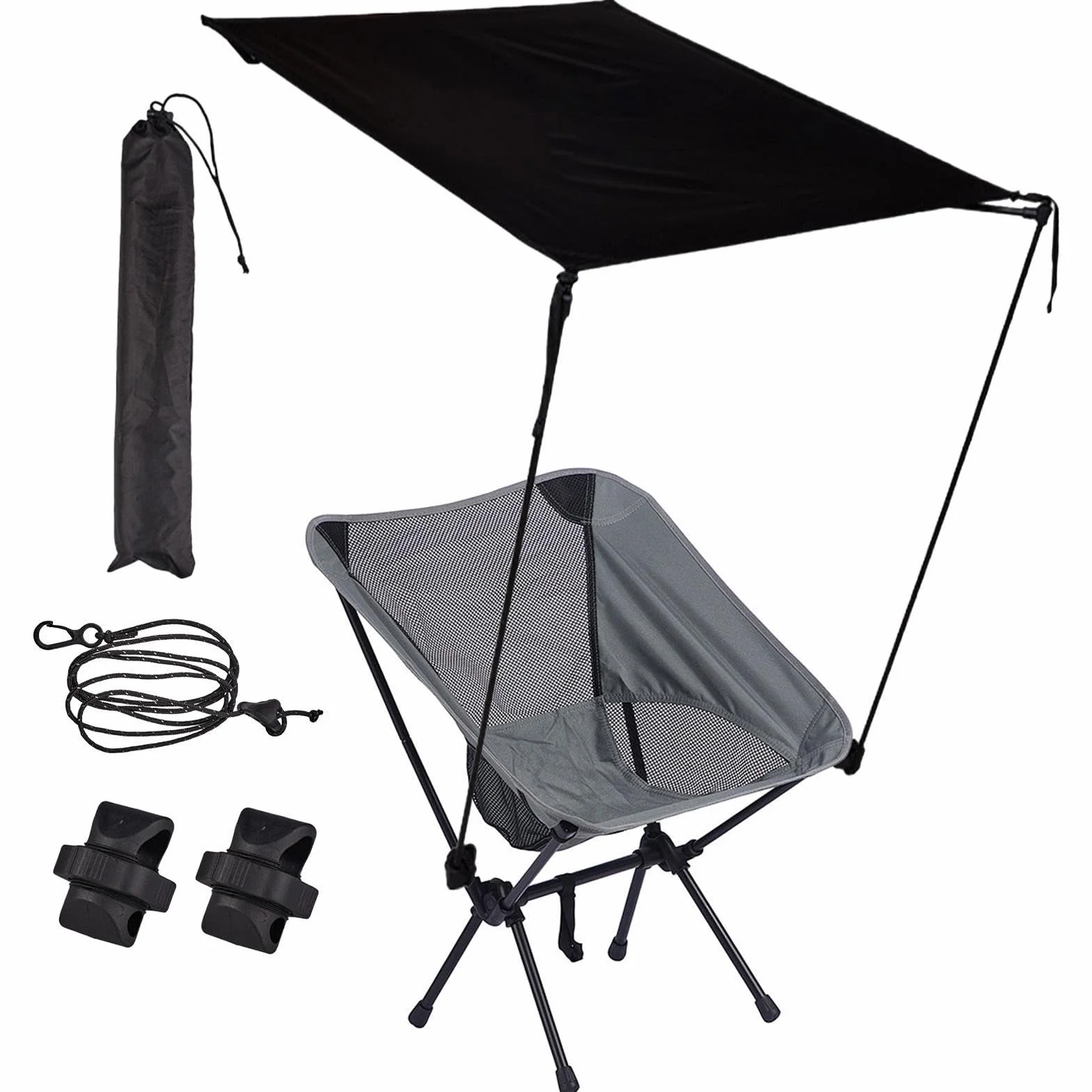 Toldo Plegable De Silla Parasol Cubierta Solar para Playa, Pesca, Senderismo, Jardín