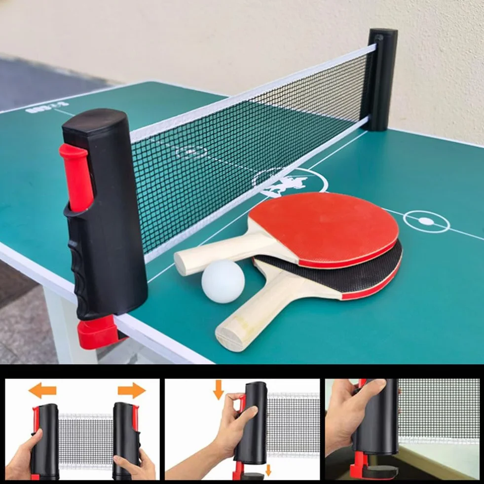 Red de Ping Pong Retráctil Portátil Ajustable Extensible para Mesa Tenis