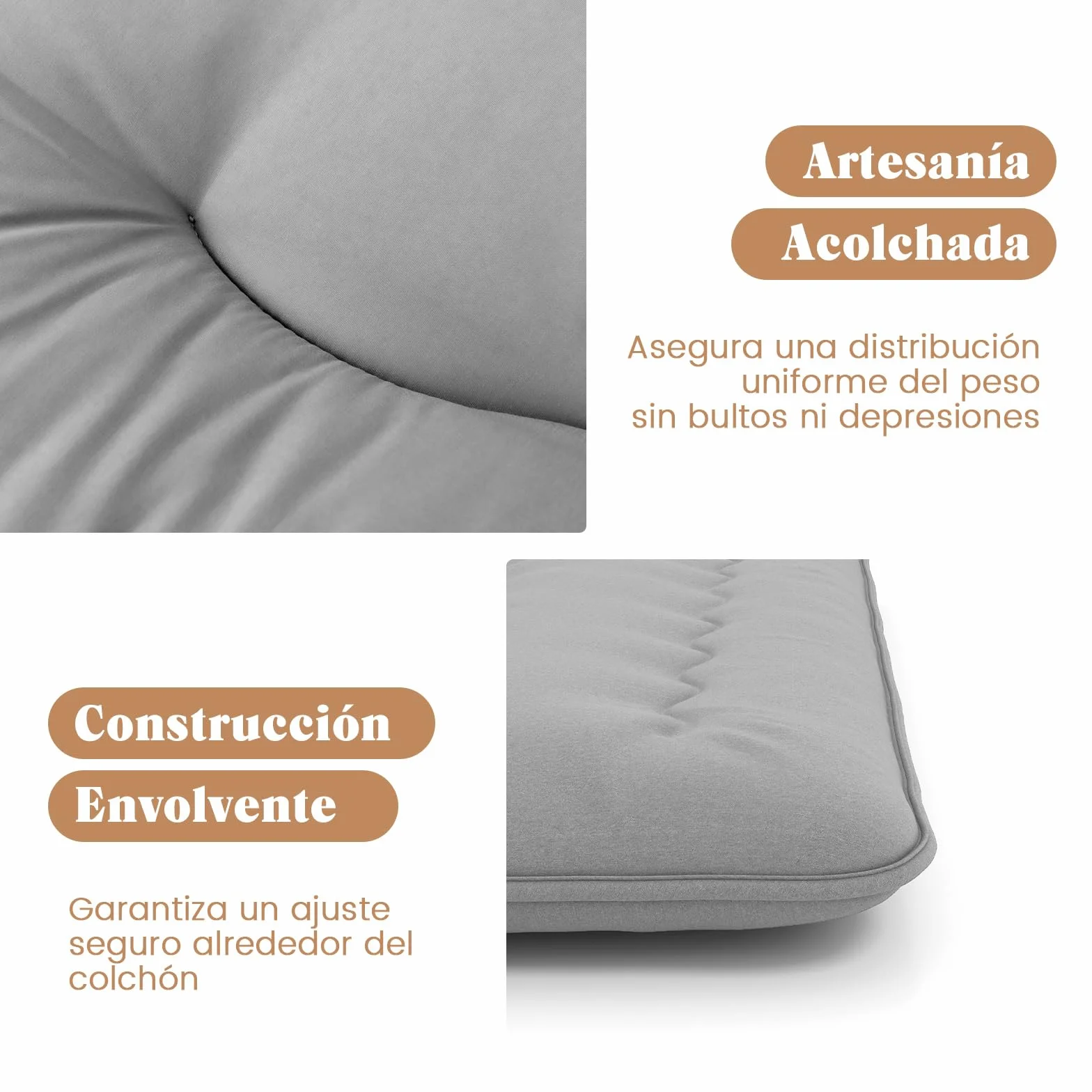 GOPLUS Colchón Futón Japonés 1/2 Personas, Colchoneta Plegable y Portátil con Bolsa de Transporte, Tapete de Tatami para Camping Viaje (Gris,200 x 90 cm)