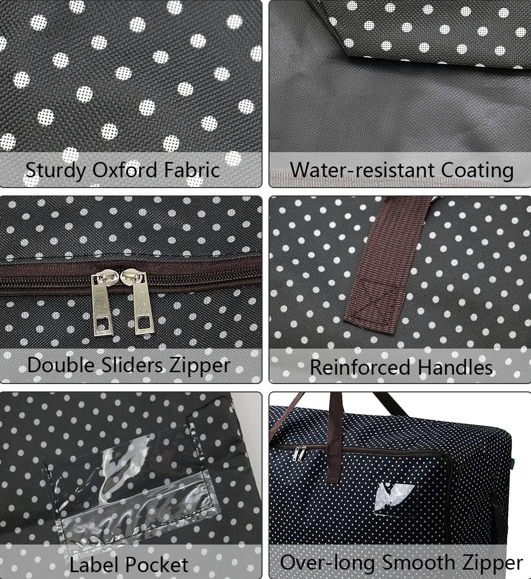 Pack de 2 bolsas de viaje de gran tamaño, bolsas grandes para el viaje, Punto azul