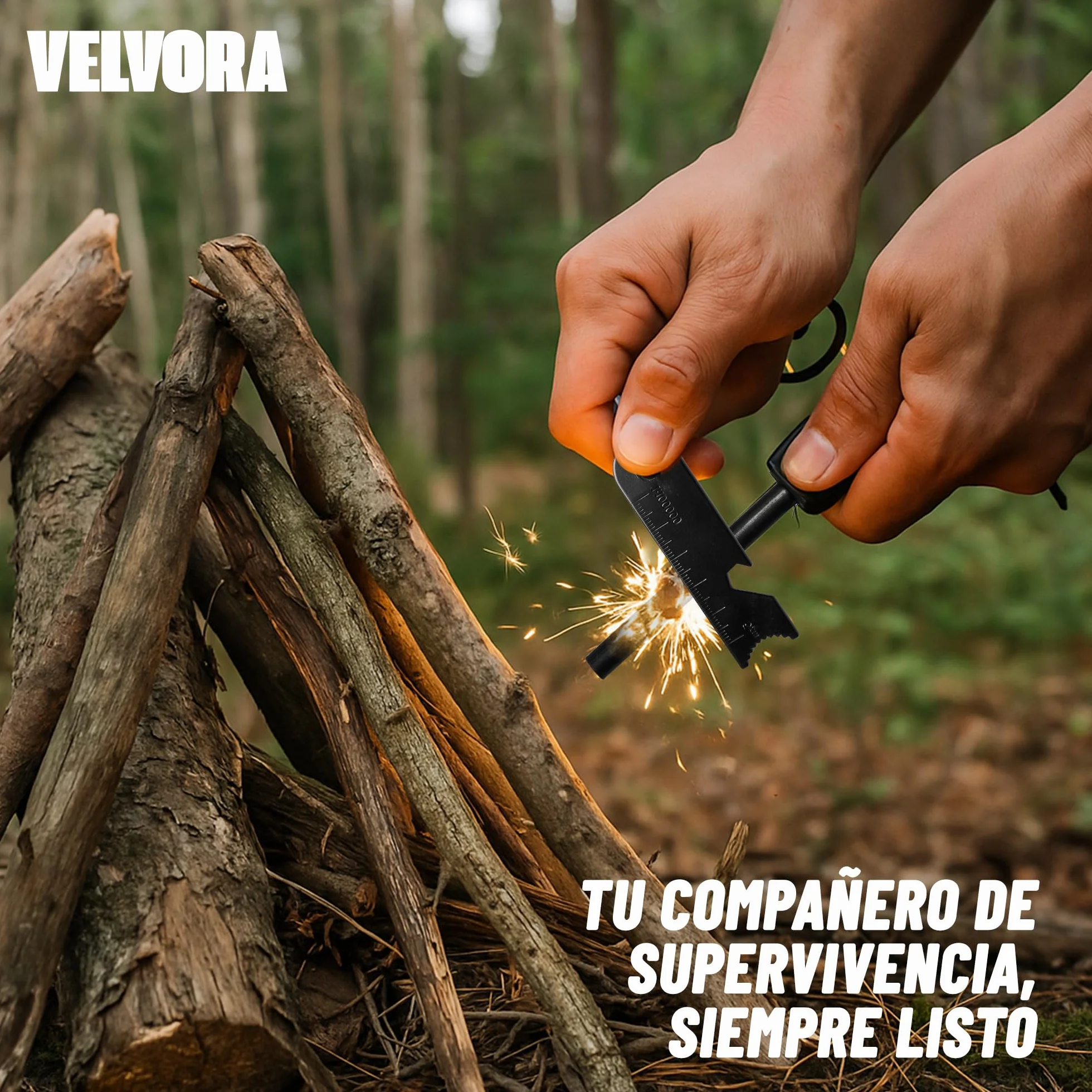 Pedernal Supervivencia Profesional - Arrancador de Fuego de Acero 20.000 Usos para Acampada