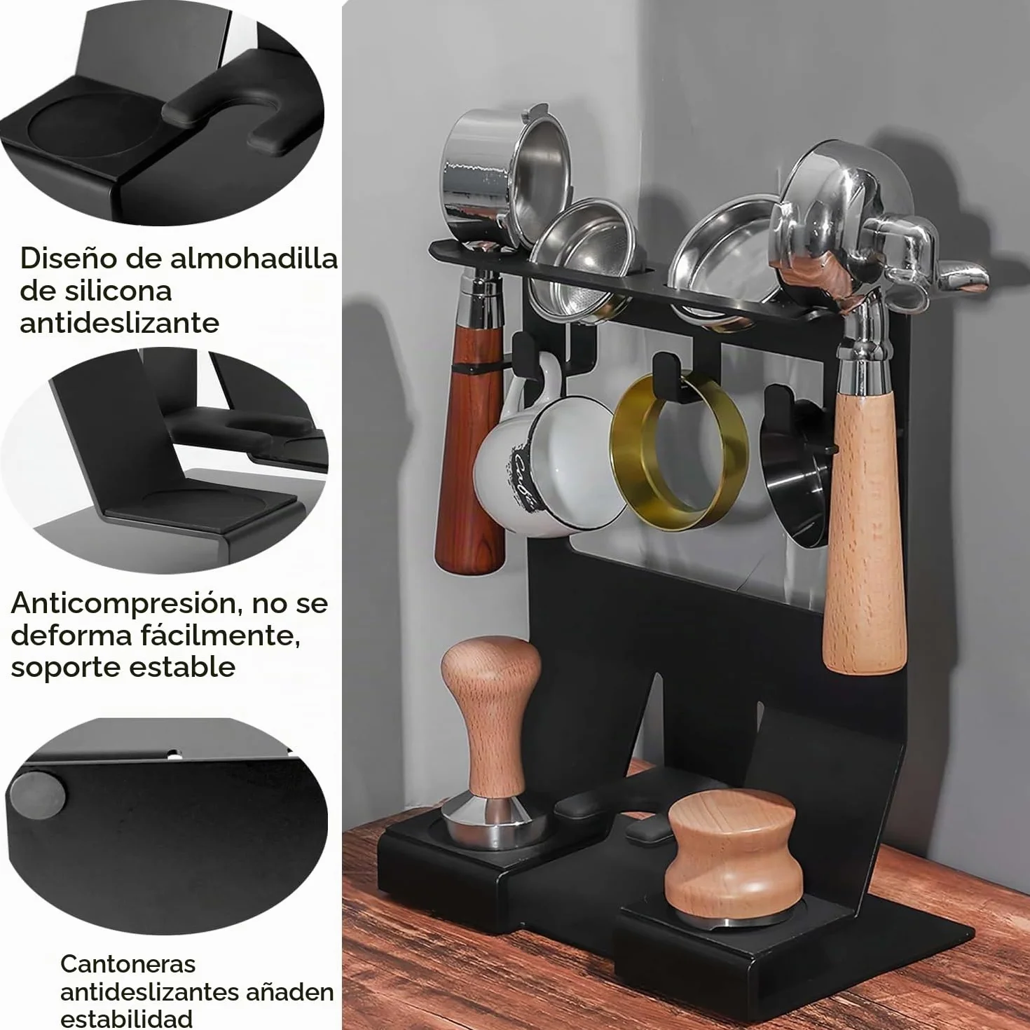 Organizador Profesional para Accesorios de Café, Sistema de Almacenamiento Compacto para Baristas​, para 58mm Tamper