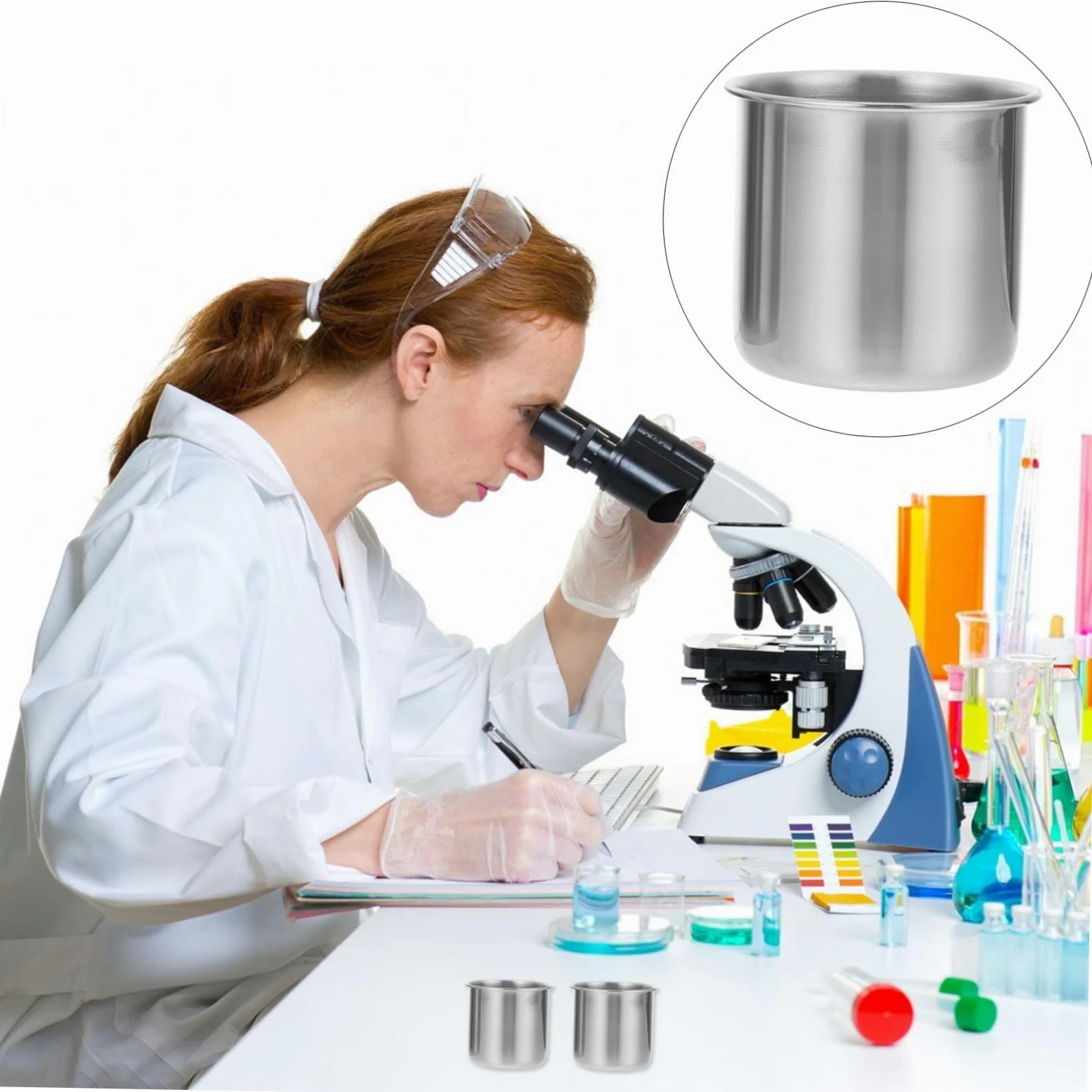 COLLBATH 6 Piezas Vasos Medidores de Inoxidable sin Resistentes al Reutilizables para Medicina y Muestras