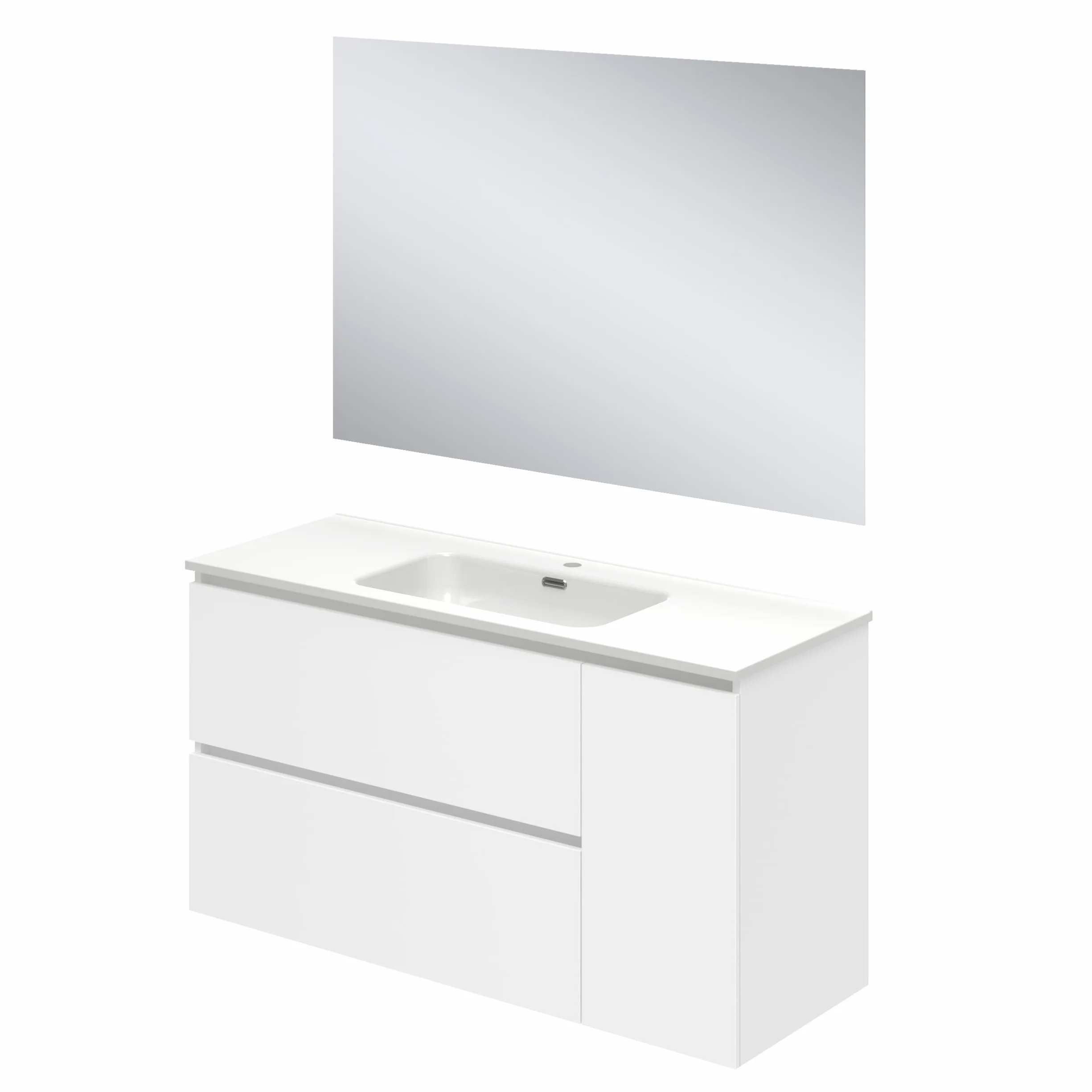 Baikal Conjunto de Mueble de baño Duo, Incluye Lavabo. Mueble Suspendido en Pared con Lavabo cerámico. Varios Acabados y Medidas. Mueble MONTADO.