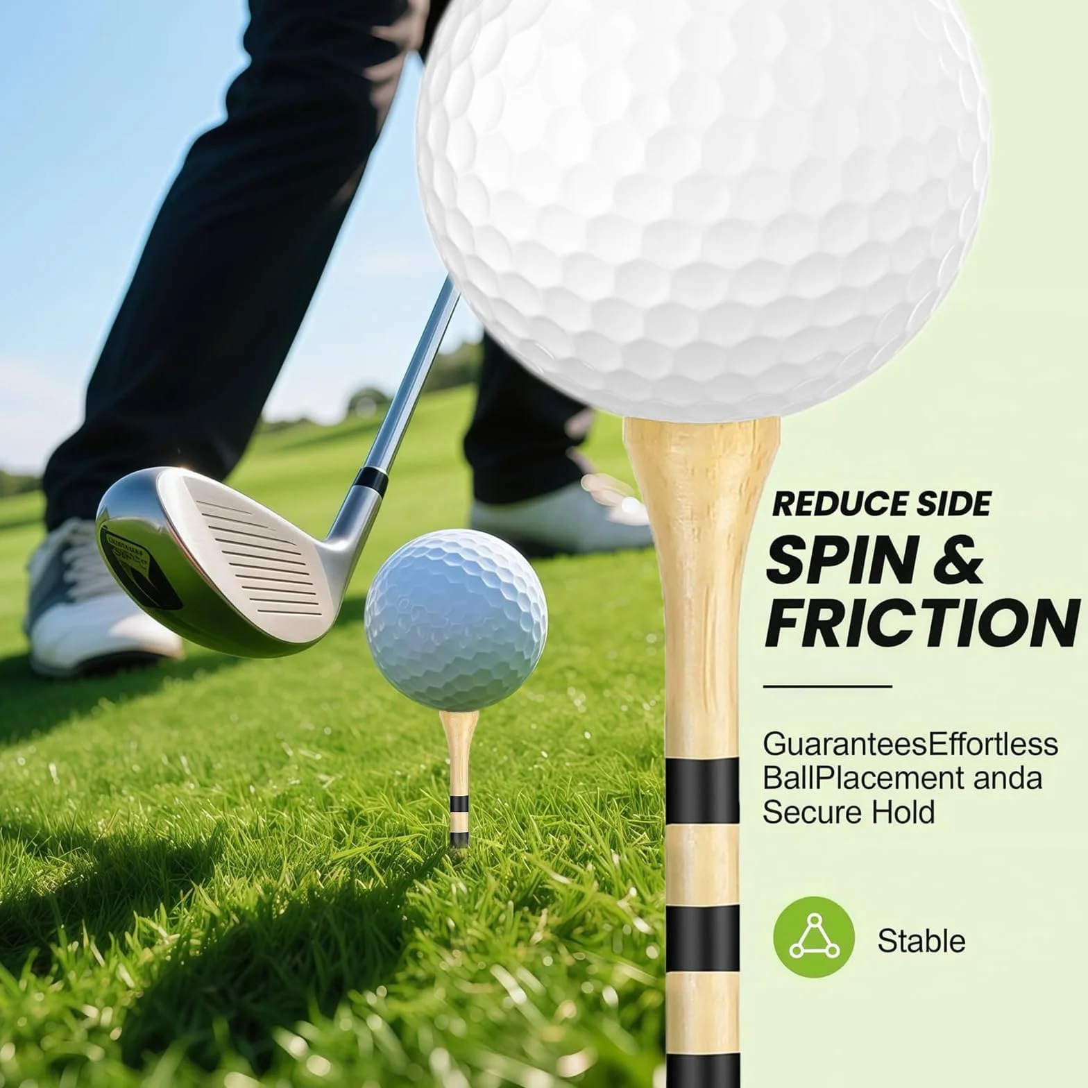50 Pezzi Golf Tees 83 mm Madera Camiseta Larga Sostenibles Accesorios Golf Práctica Juego