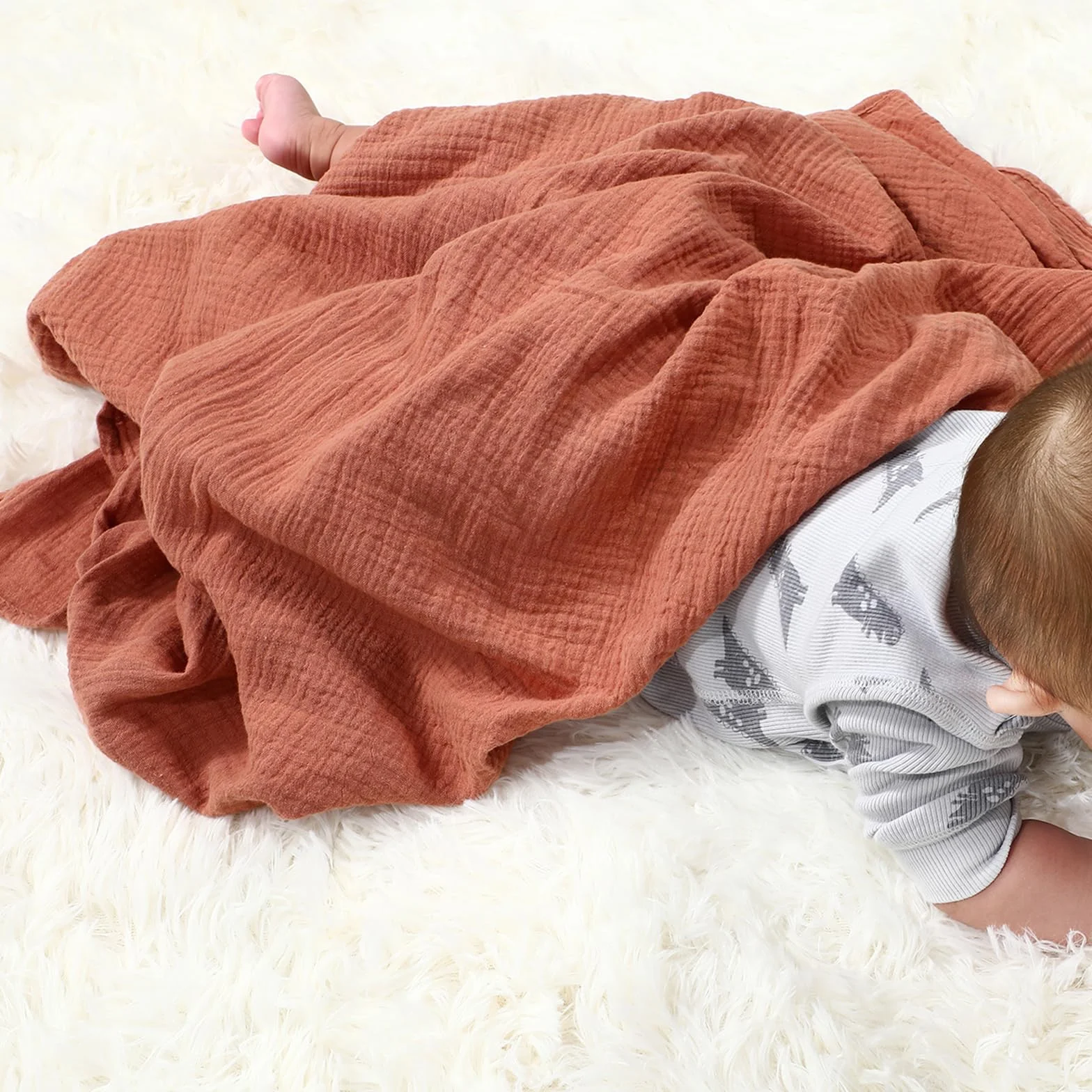 Muselina Manta Bebé 100x100cm, 3 Piezas Grande Mantas Swaddle de Muselina de Algodón, Suave & Respirable Manta Envolvente Bebe para Recién Nacidas, Unisexo (Arcoíris)
