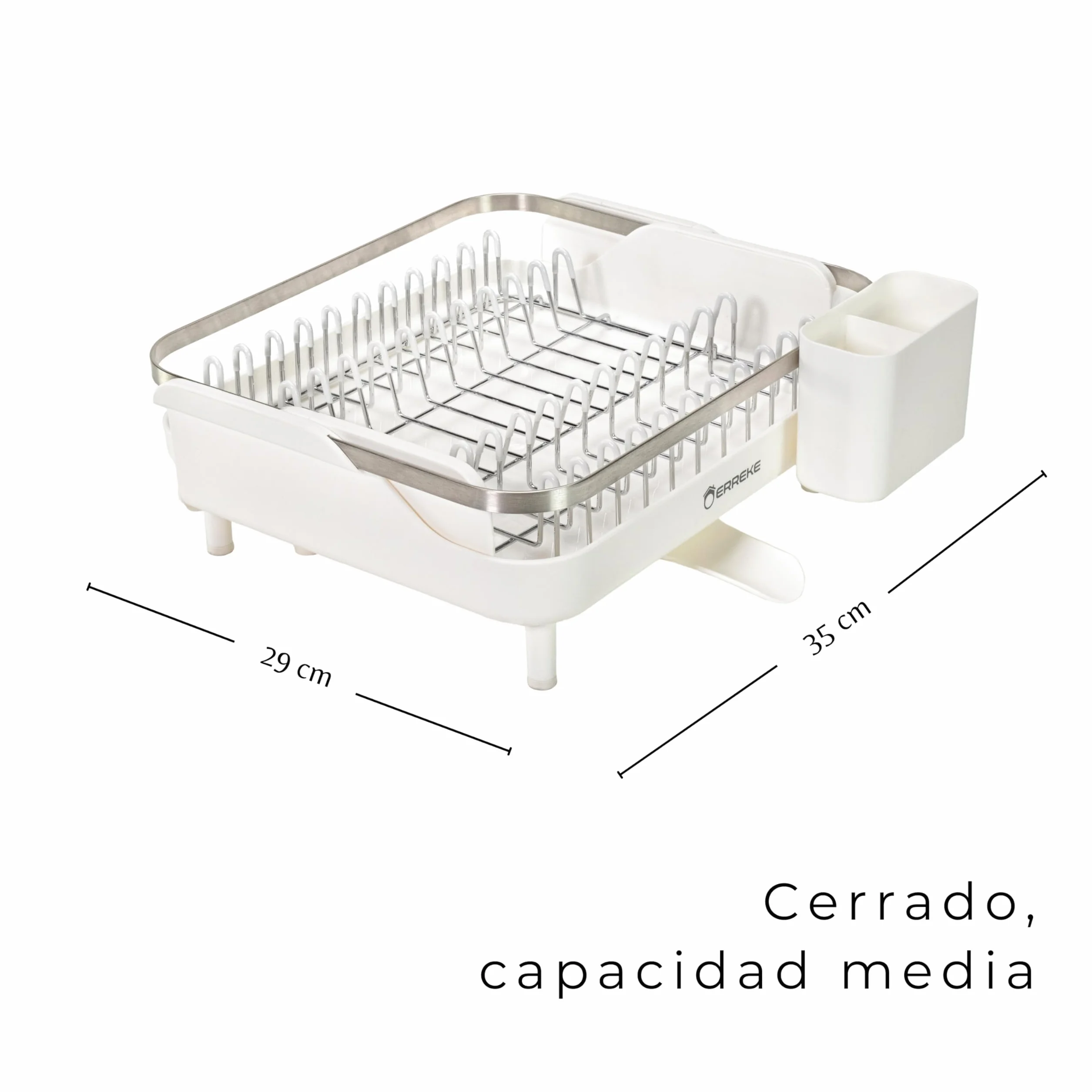Escurreplatos Plegable Acero Inoxidable 29x35 cm Blanco