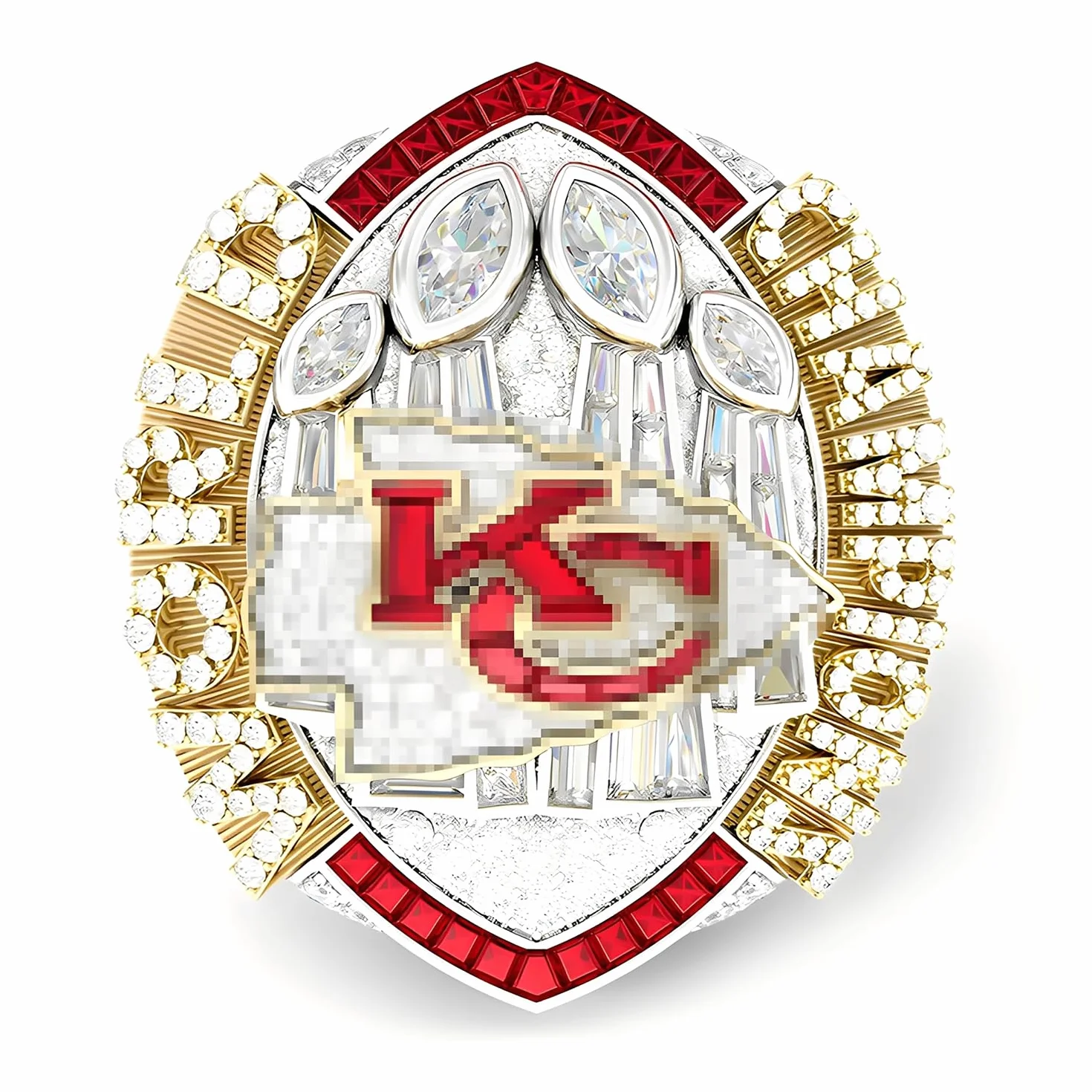 Anillo Campeonato KC 2024 – Anillo MVP Rugby, Recuerdo del 58º Super Bowl, Regalo para Hombres, Padres, Amigos, Fans de los Chiefs & Amantes del Fútbol