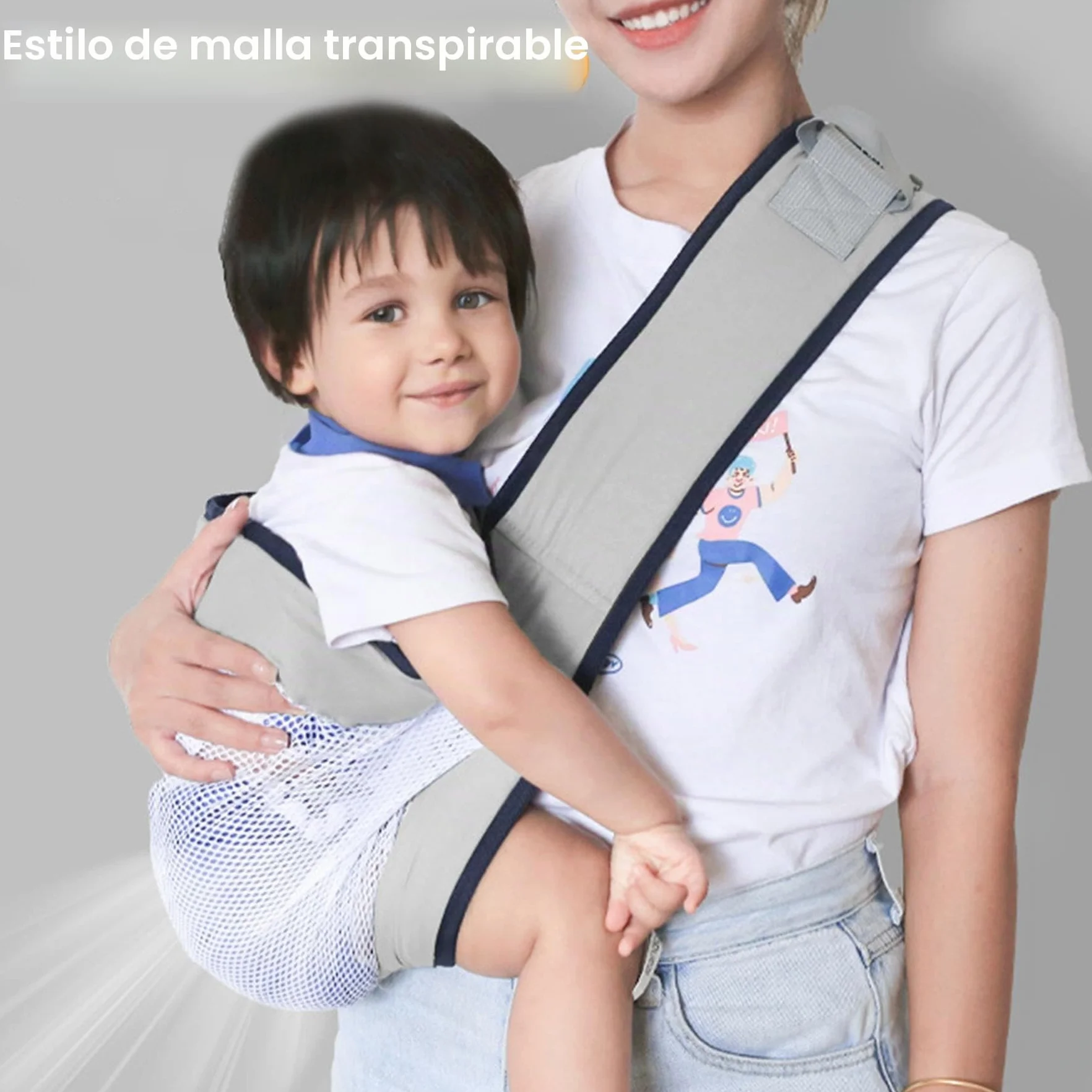 Fular Portabebes Ajustable Multifuncional Ligero Transpirable para Bebés hasta 20kg